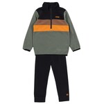 Nanö NANÖ - Microfleece Two-Piece Base Layer - Green with Black, Brown and Orange Stripes