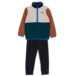 Nanö NANÖ - Two-Piece Microfleece Base Layer - Green, Beige, Brown and Black Colorblock with Blue Accents