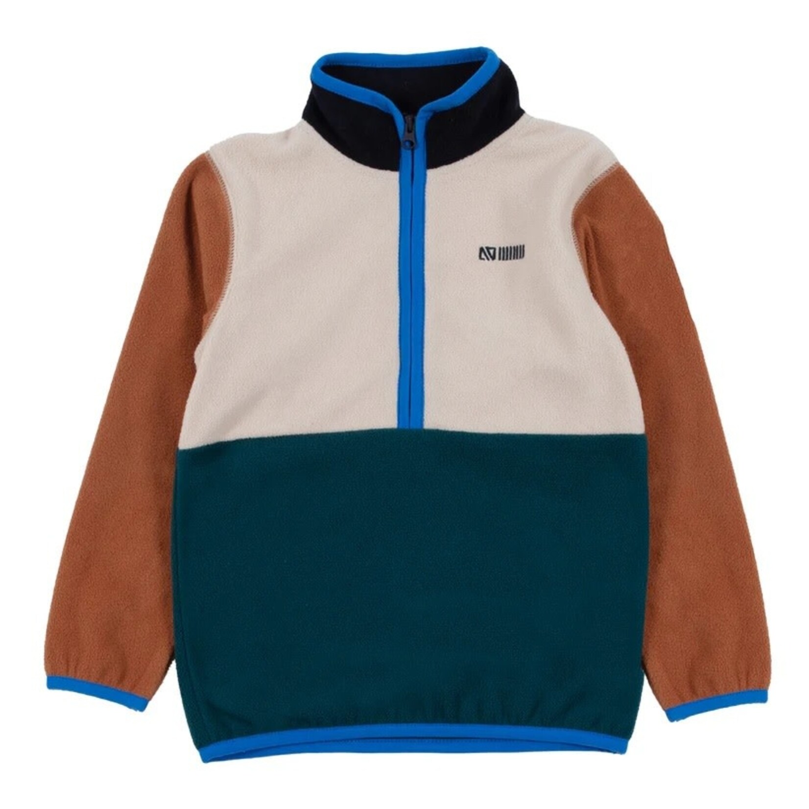 Nanö NANÖ - Couche de base deux pièces en micropolaire - Colorblock vert, beige, brun, noir et accents bleus