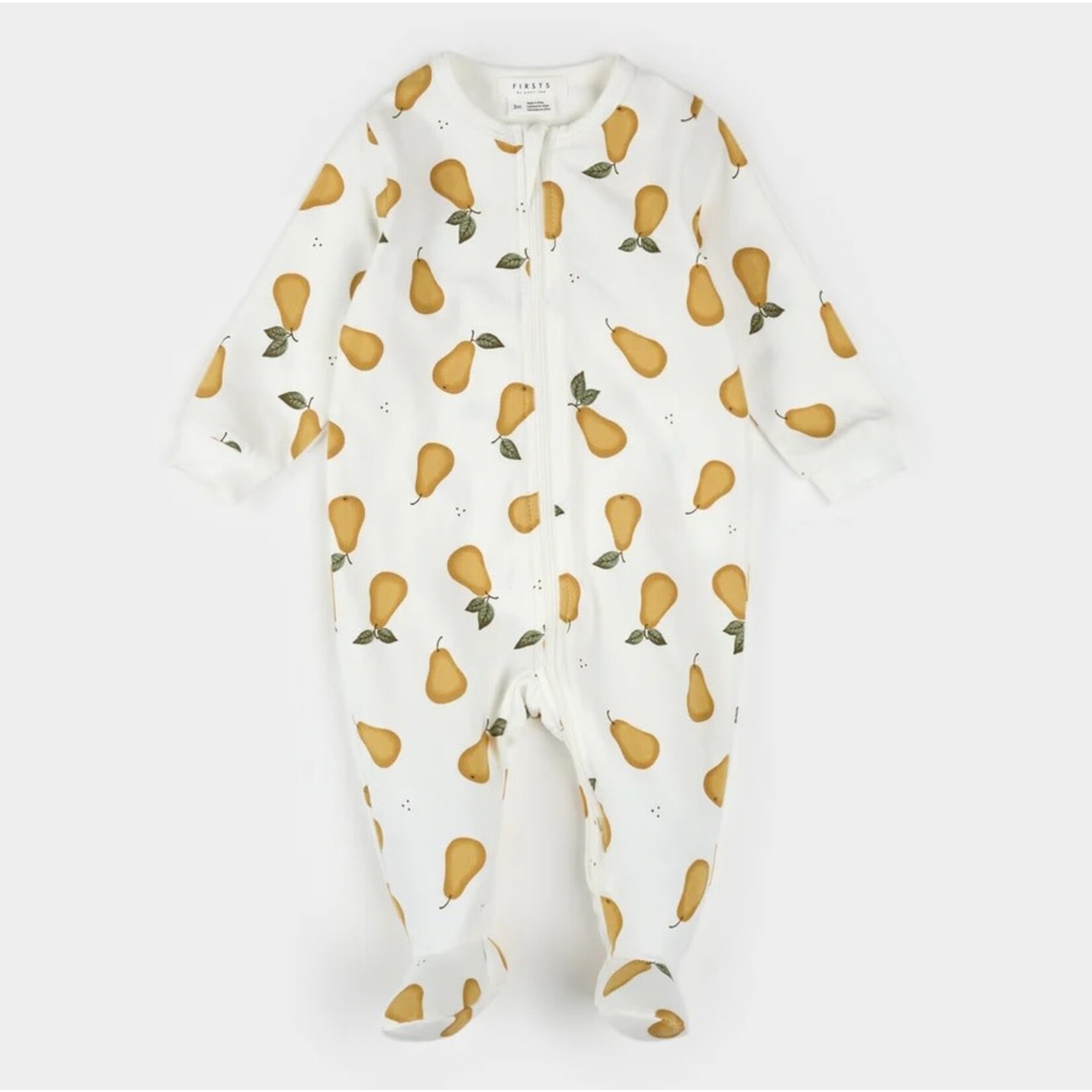 Petit Lem  PETIT LEM - Off-white baby pajamas with pear print