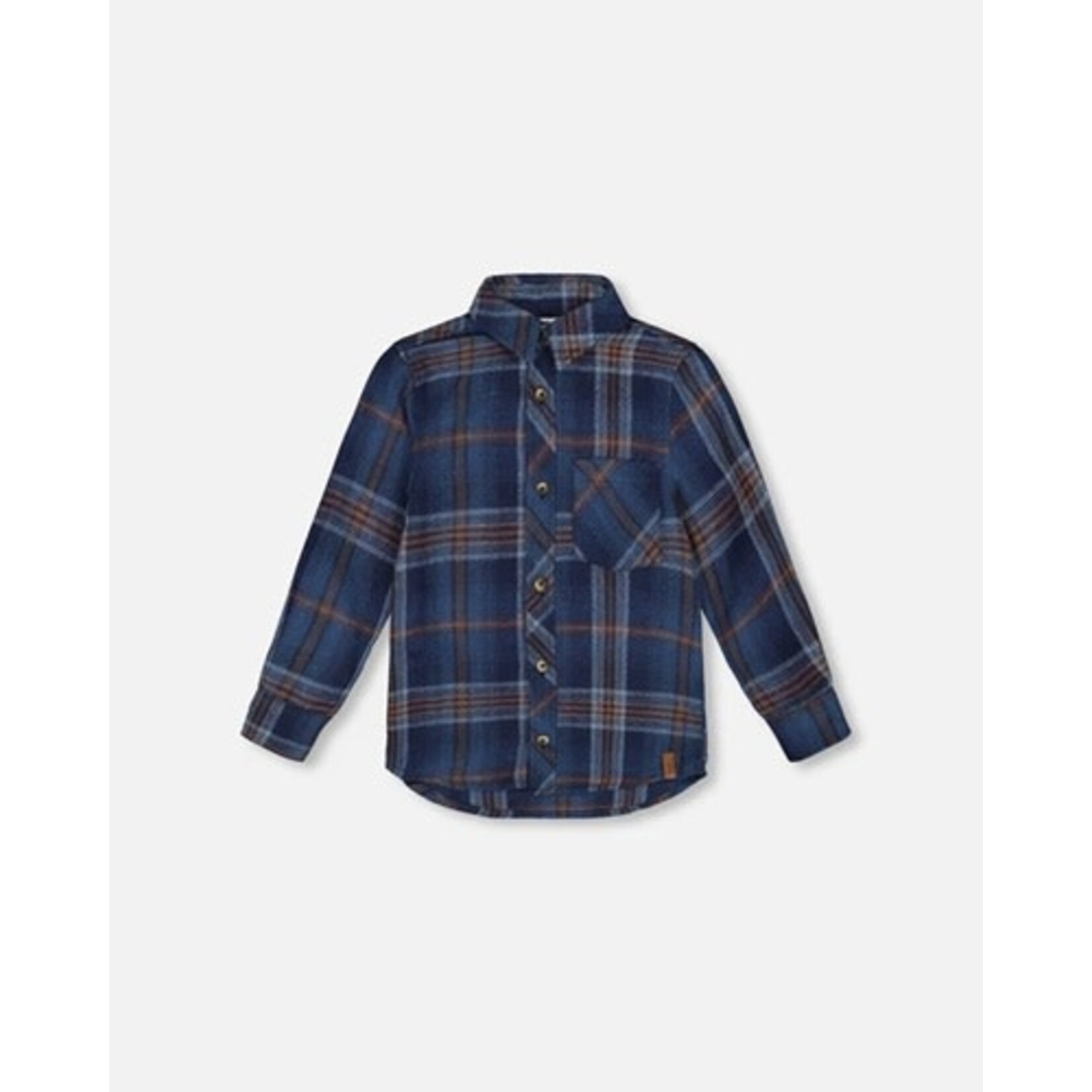 Deux par Deux DEUX PAR DEUX - Chemise à manches longues à carreaux bleu foncé et marron 'B.O.Y.S'