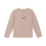 Minymo MINYMO - T-shirt rose à manches longues avec imprimé floral et brillants