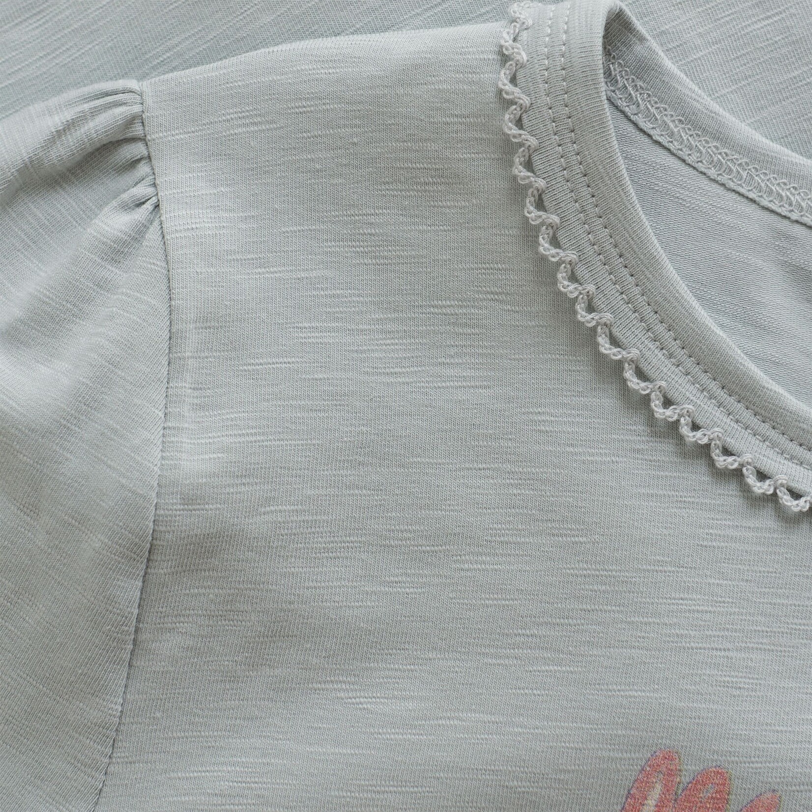 Minymo MINYMO - T-shirt bleu à manches longues avec imprimé floral et brillants