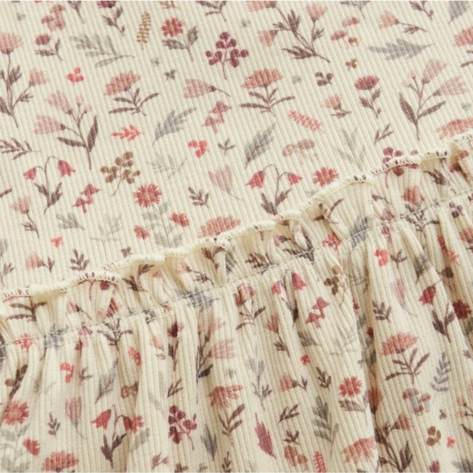 Minymo MINYMO - Robe Ivoire avec des motifs de fleurs et feuillages
