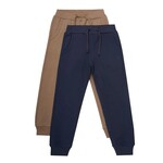 Minymo MINYMO - Set of 2 organic cotton jogging pants in navy blue and brown