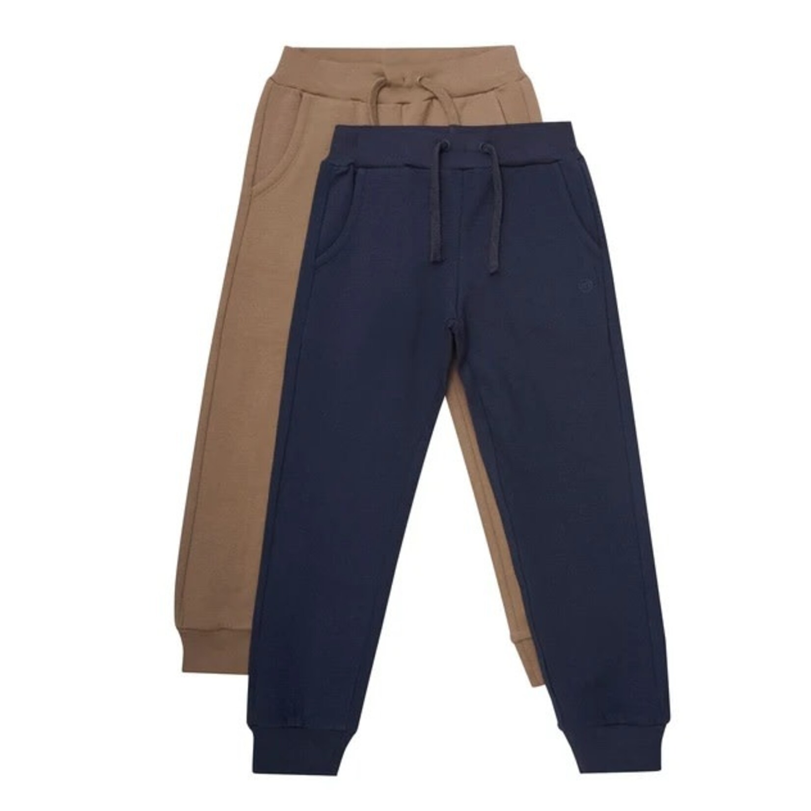 Minymo MINYMO- Ensemble de 2 pantalons jogging en coton biologique bleu marine et brun