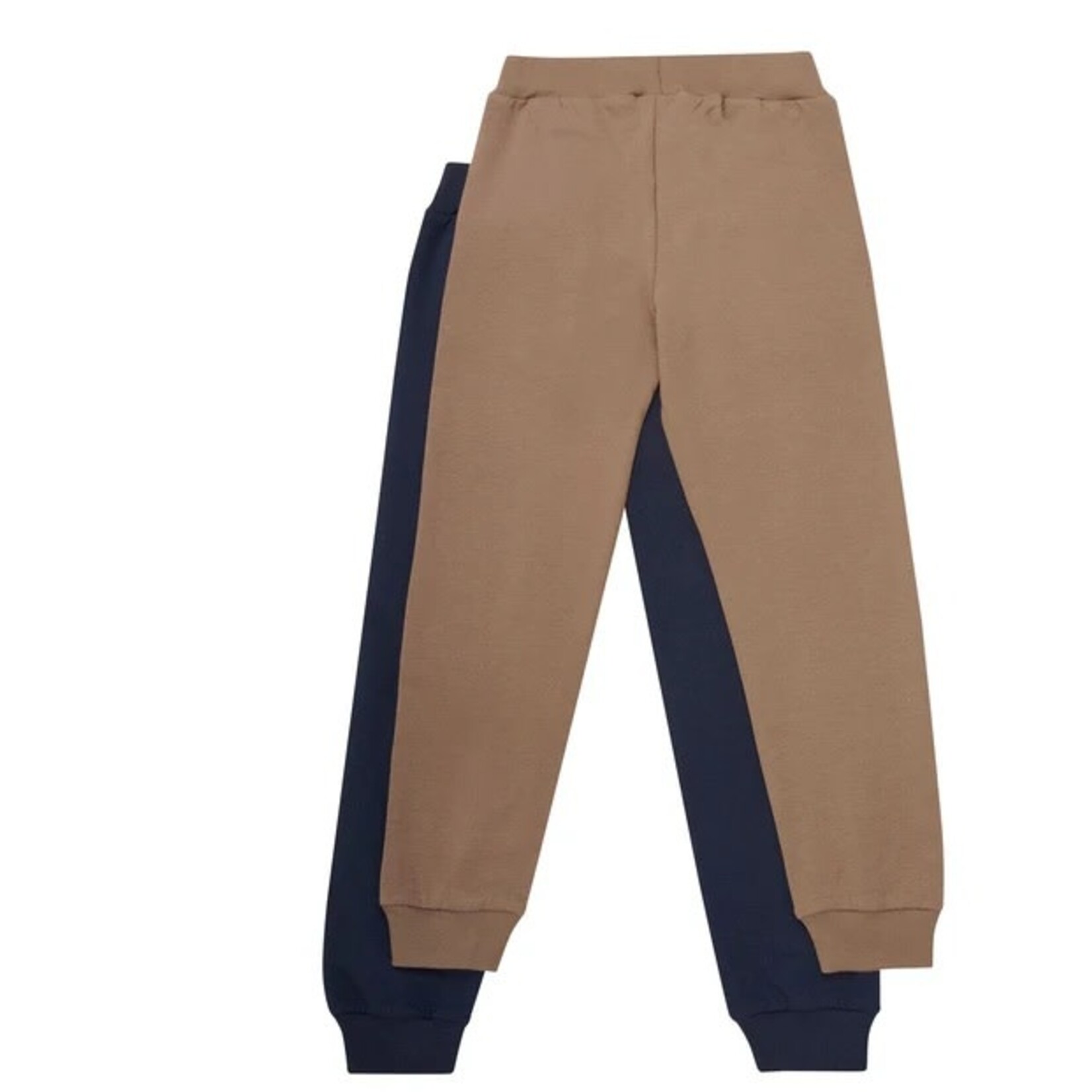 Minymo MINYMO- Ensemble de 2 pantalons jogging en coton biologique bleu marine et brun