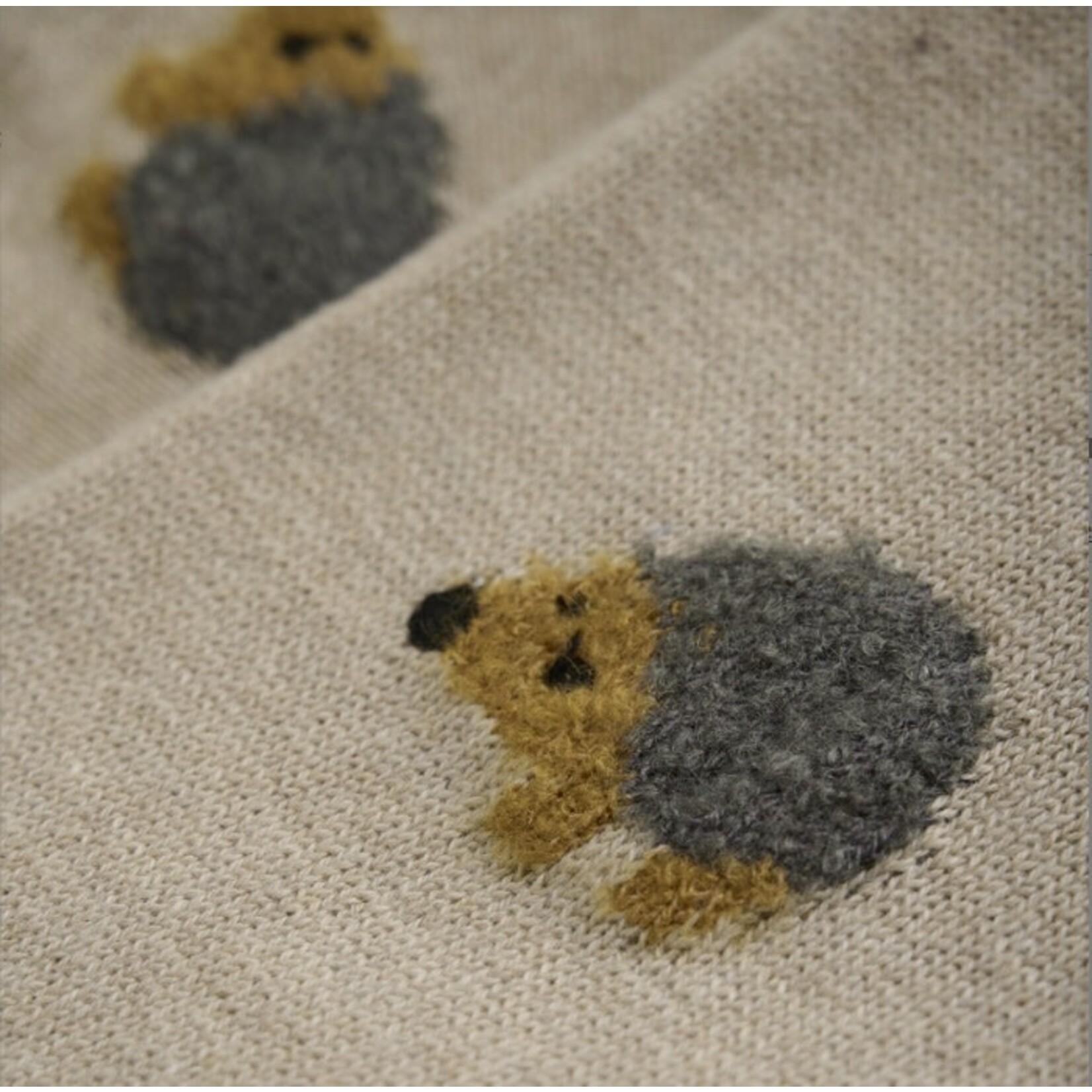 Minymo MINYMO - Knitted Light Brown Pants with Hedgehog Pattern