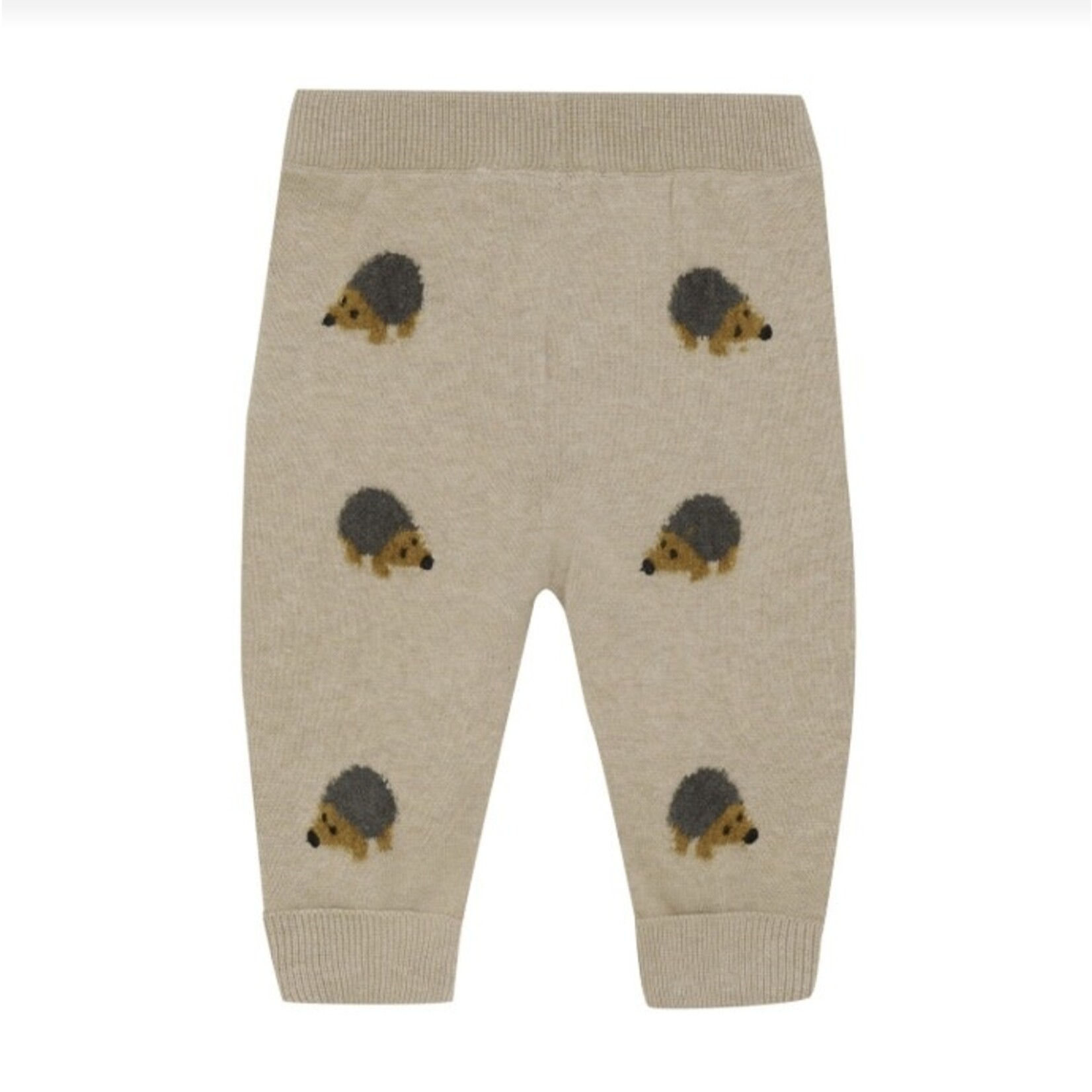 Minymo MINYMO - Pantalon en tricot brun pâle avec motif d'hérissons