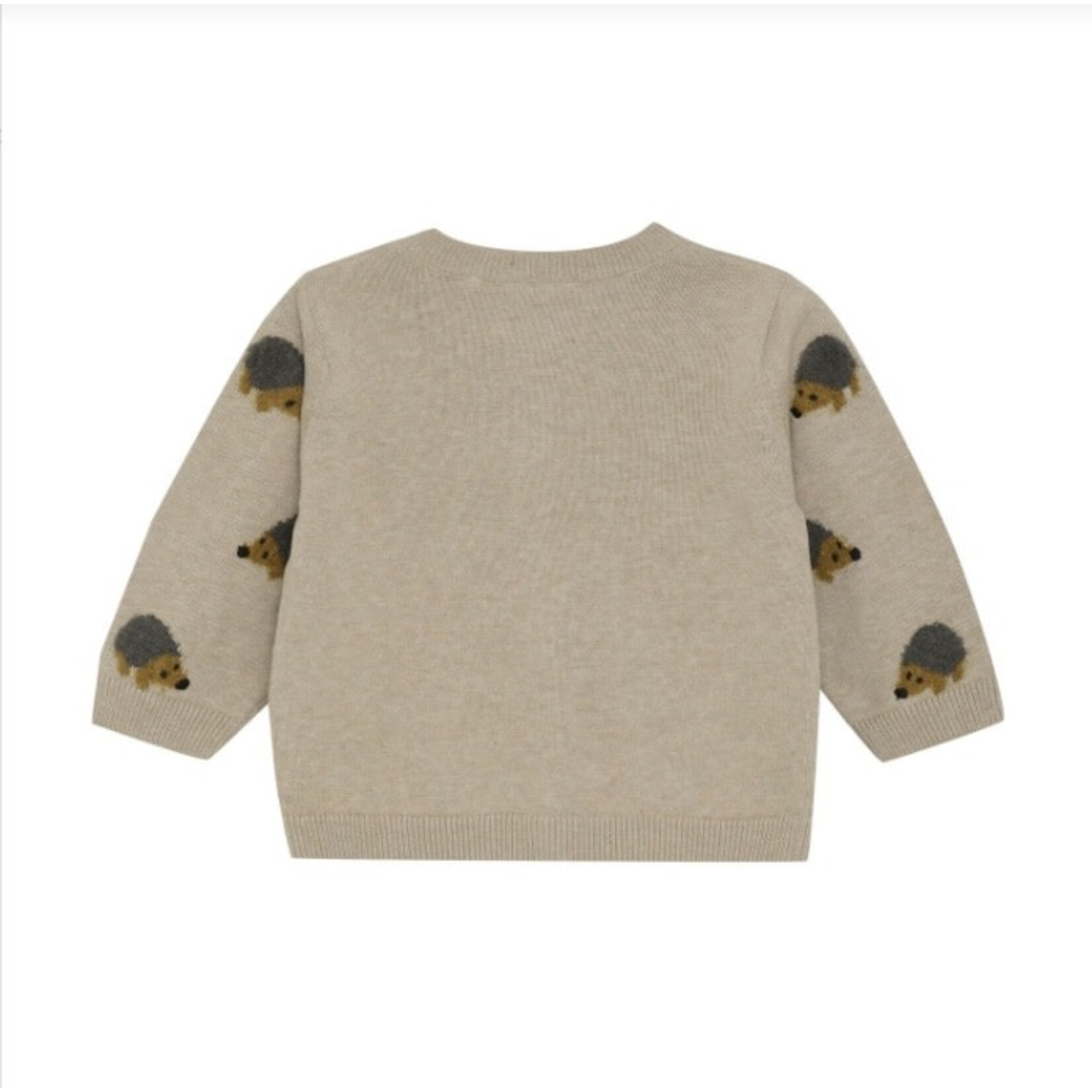 Minymo MINYMO - Cardigan en tricot brun pâle à motif d'hérissons