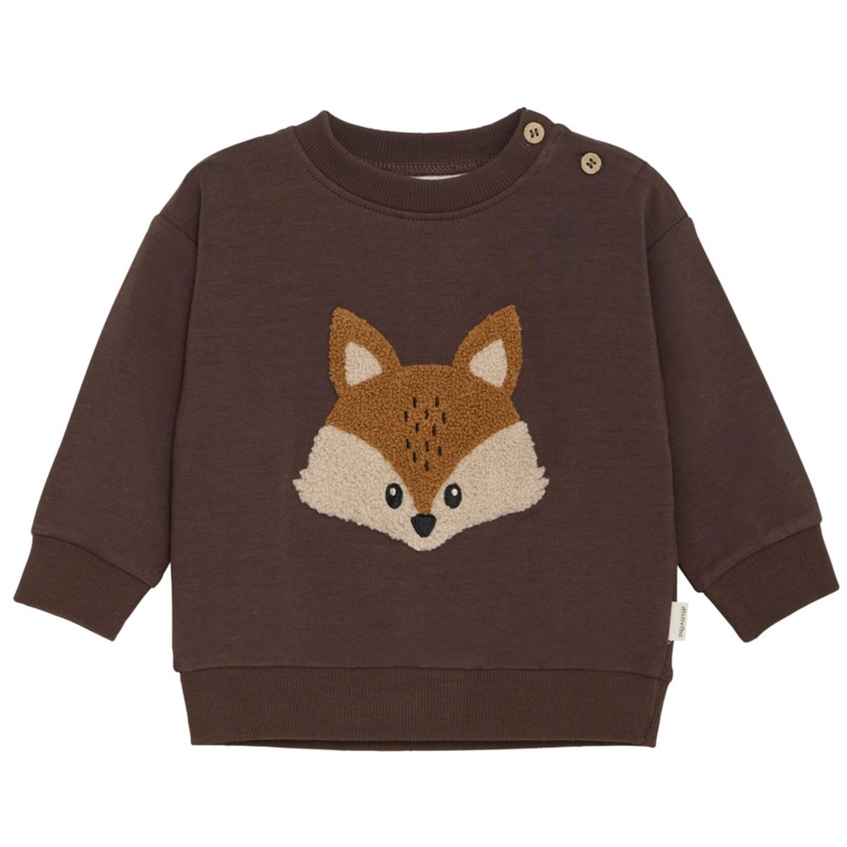 Minymo MINYMO - Gilet à manches longues brun avec broderie de renard