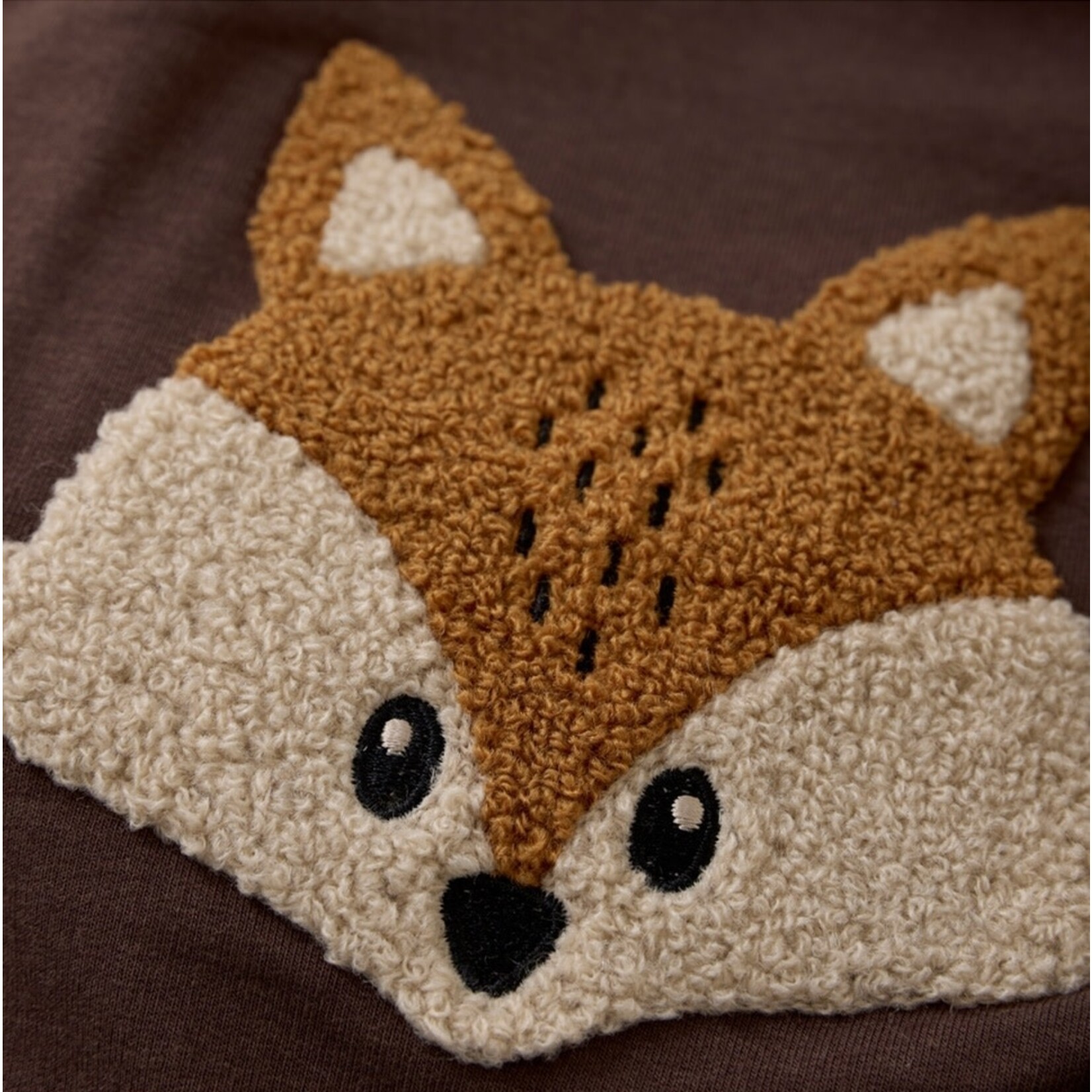 Minymo MINYMO - Gilet à manches longues brun avec broderie de renard