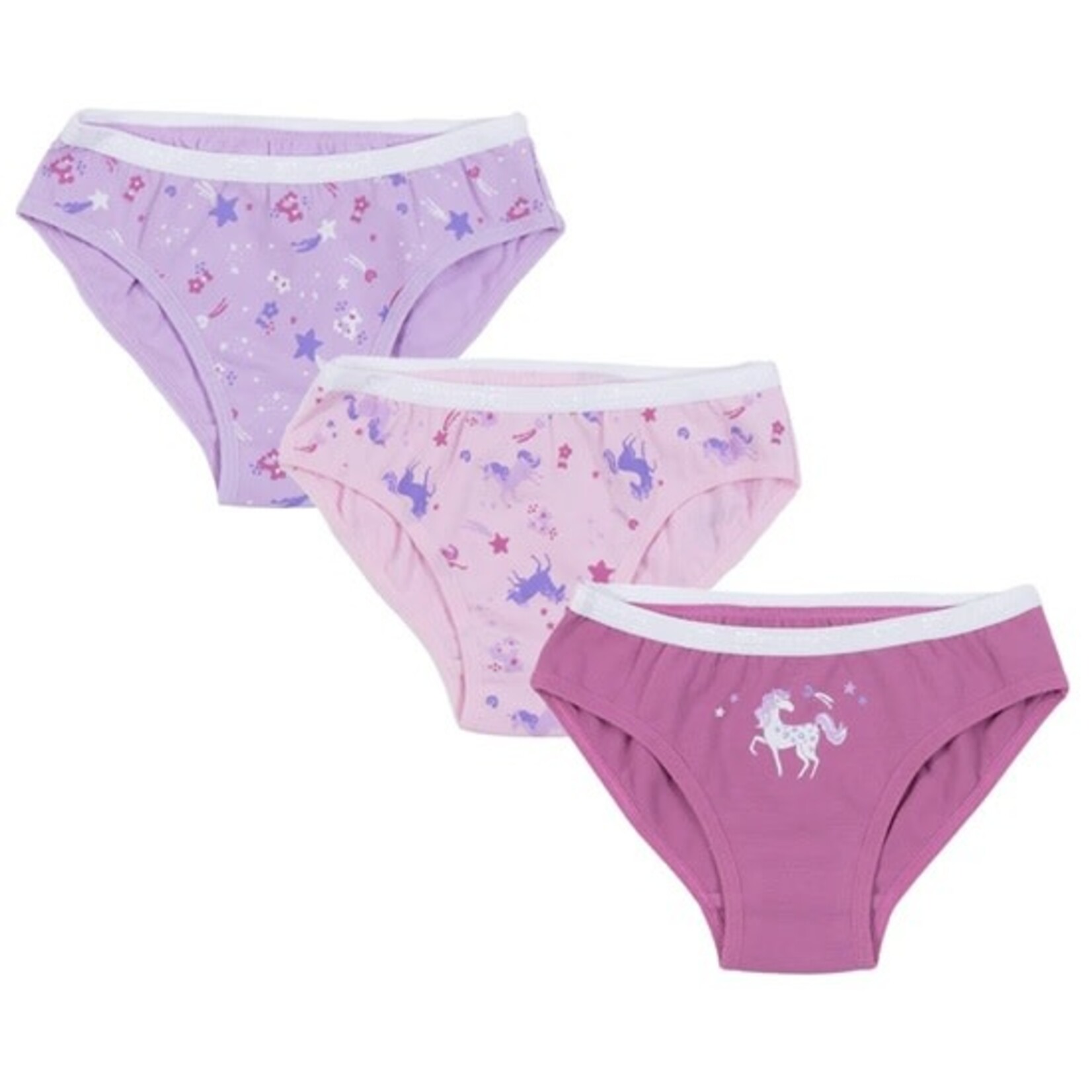 Nanö NANÖ - Lot de 3 culottes 'Licornes - Mauve - Rose - Magenta