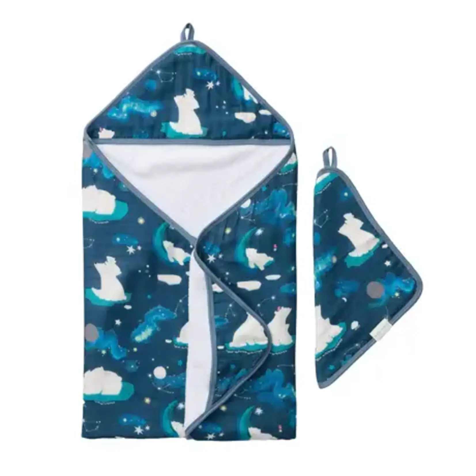 Loulou Lollipop LOULOU LOLLIPOP - Hooded Towel and Washcloth Set - Stargazing Bear