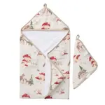 Loulou Lollipop LOULOU LOLLIPOP - Hooded Towel and Washcloth Set - Forest Famillies