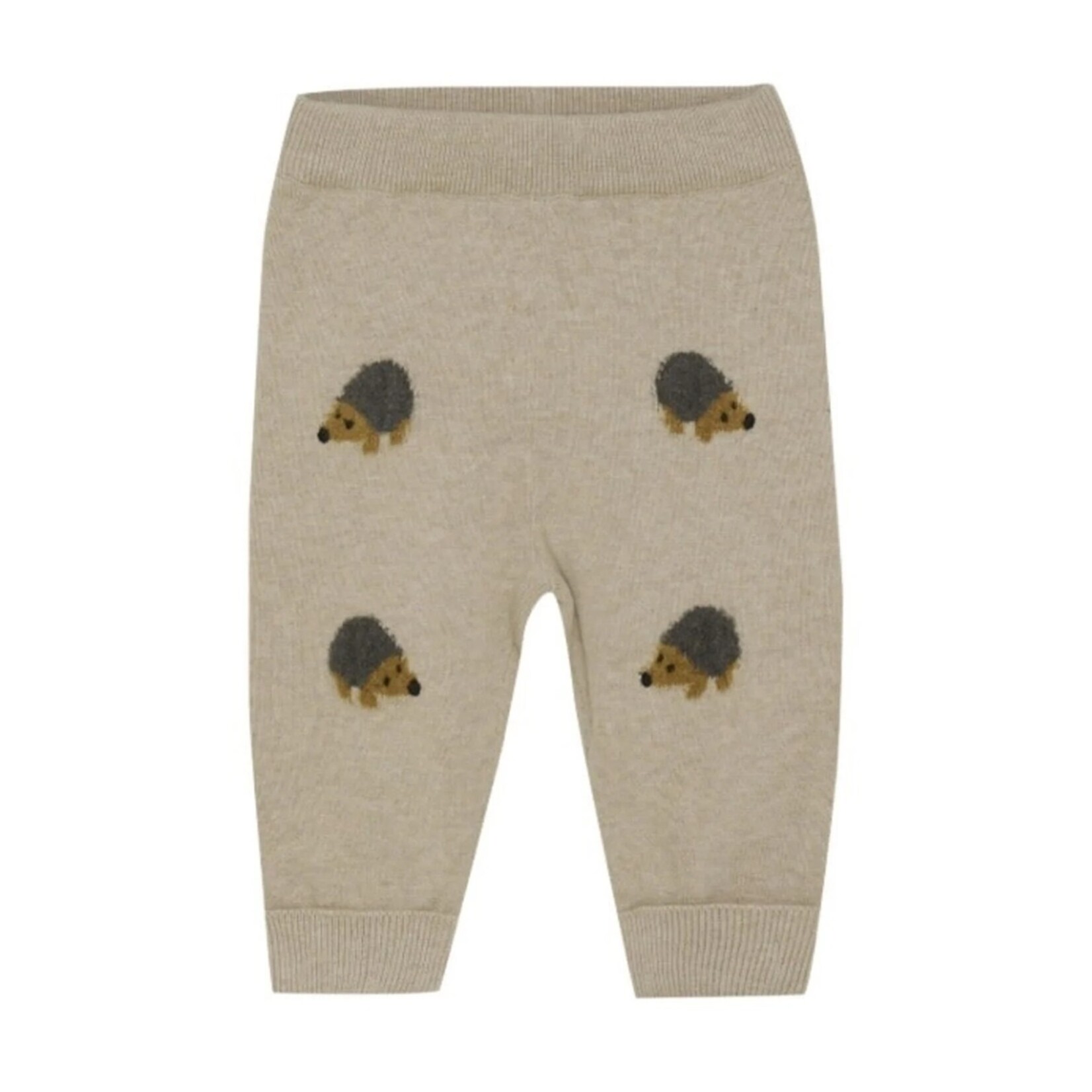 Minymo MINYMO - Pantalon en tricot brun pâle avec motif d'hérissons