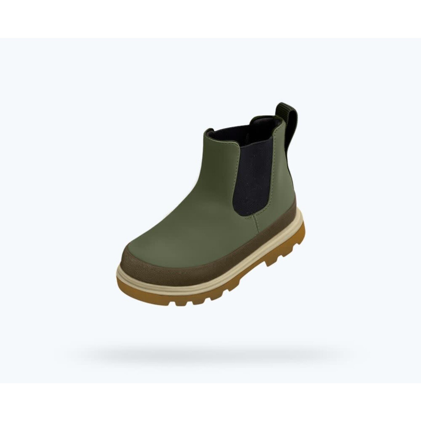 Native NATIVE - Kensington Chelsea Little Kid Waterproof Mid-Season Boots - Olive Green/Amalgamated Brown/Bone White