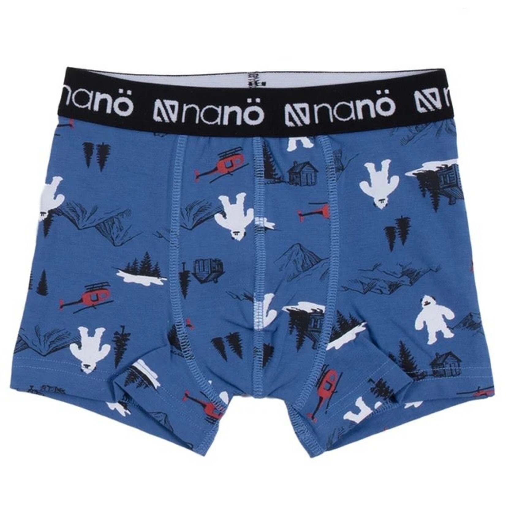 Nanö NANÖ - Lot de 2 boxers - Bleu avec motif de carreaux et hommes des neiges