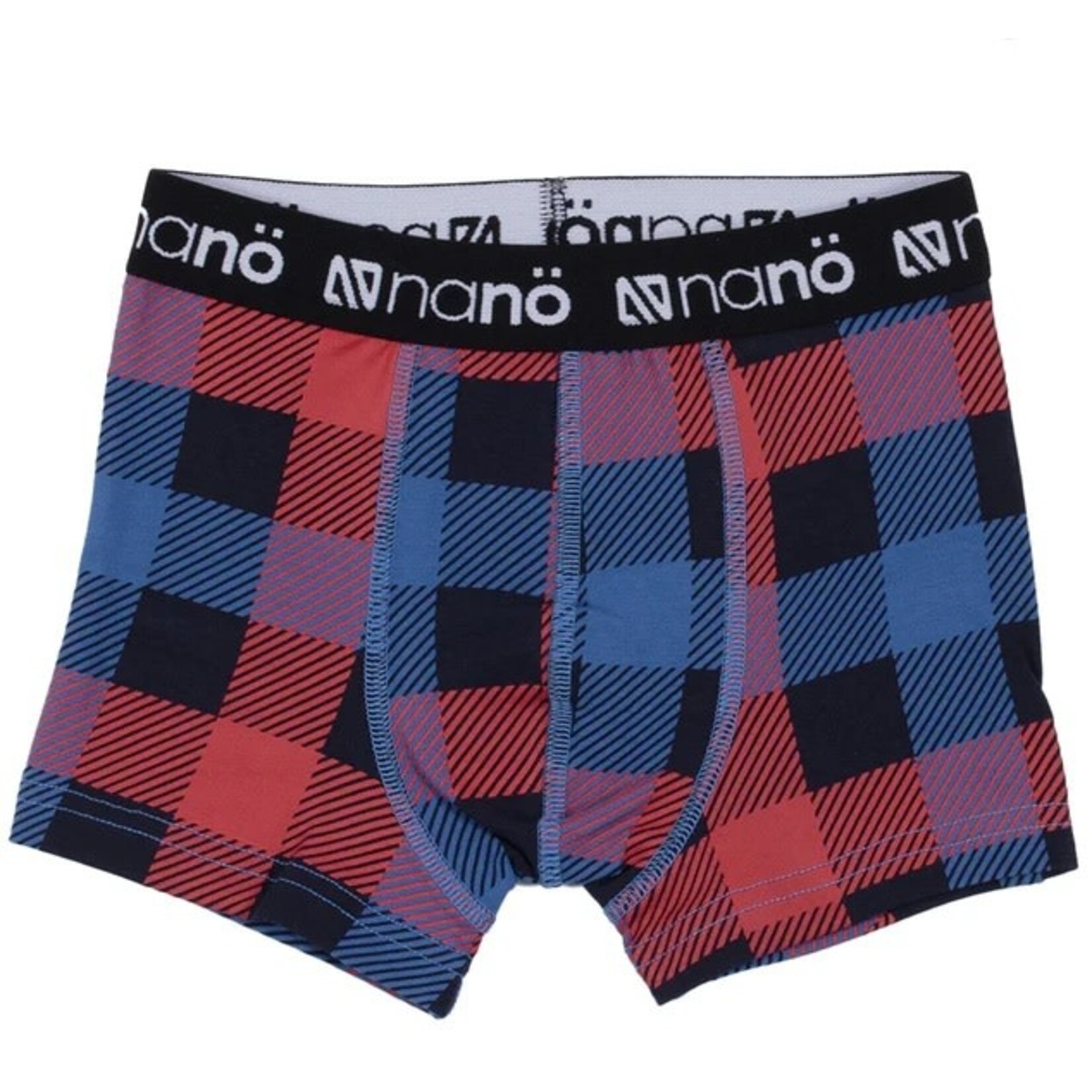 Nanö NANÖ - Lot de 2 boxers - Bleu avec motif de carreaux et hommes des neiges