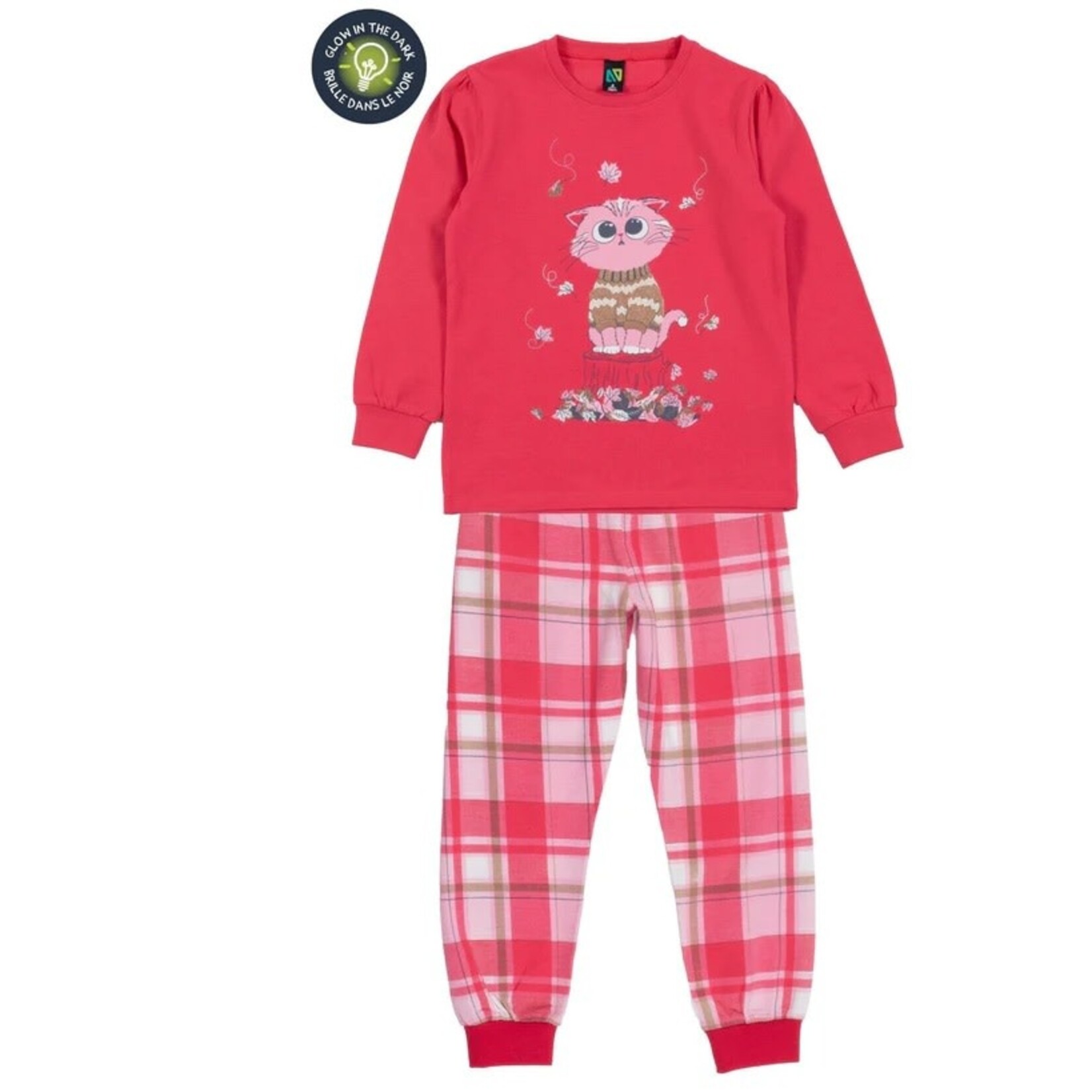 Nanö NANÖ - Pink pajamas with autumnal cat print