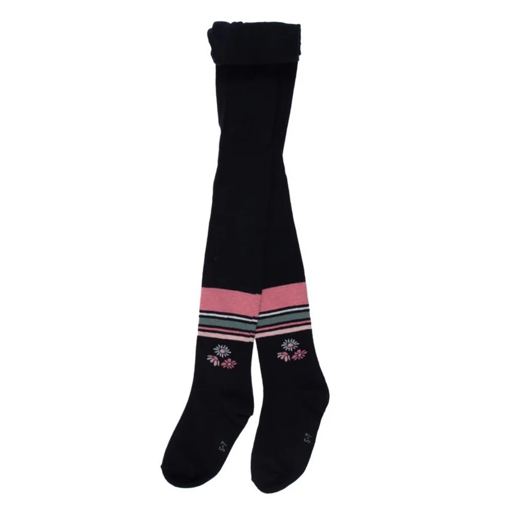 Nanö NANÖ - Collants marine avec fleurs et rayures à la cheville