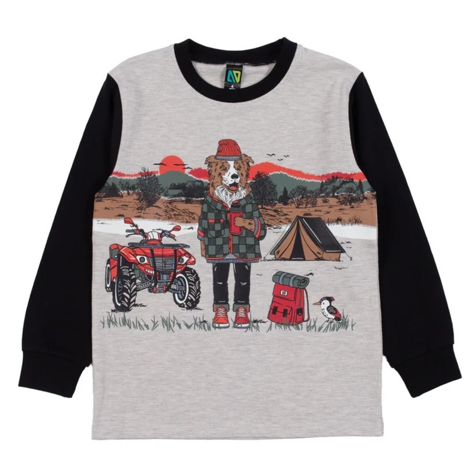 Nanö NANÖ - Pyjama Beige avec imprimé de chien qui fait du camping