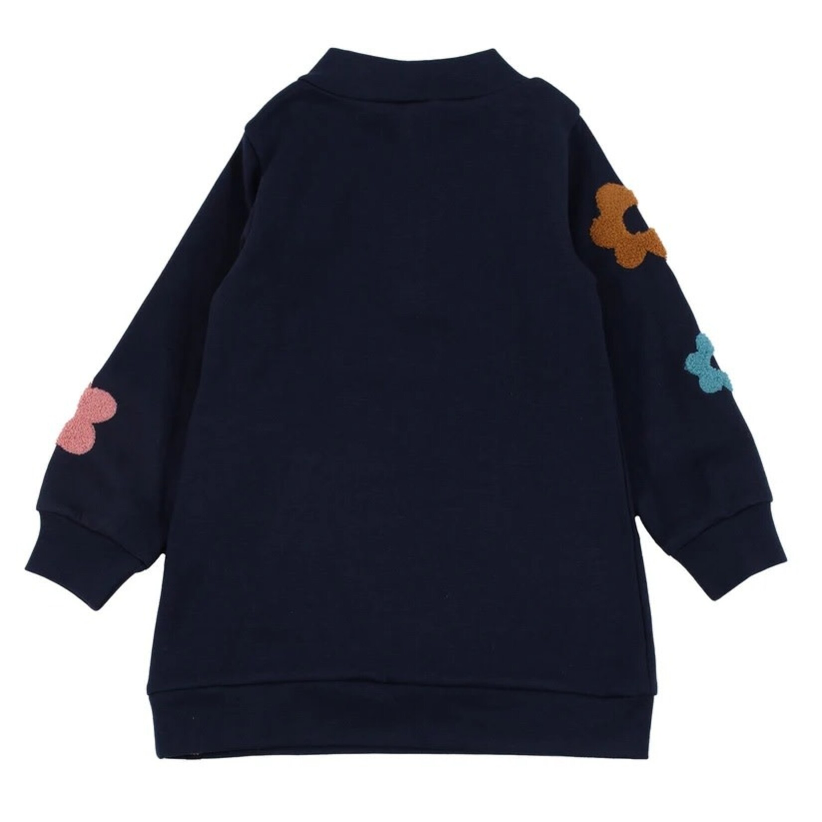 Nanö NANÖ - Navy Tunic with Tufted Flowers and Dachshund 'Balade automnale'