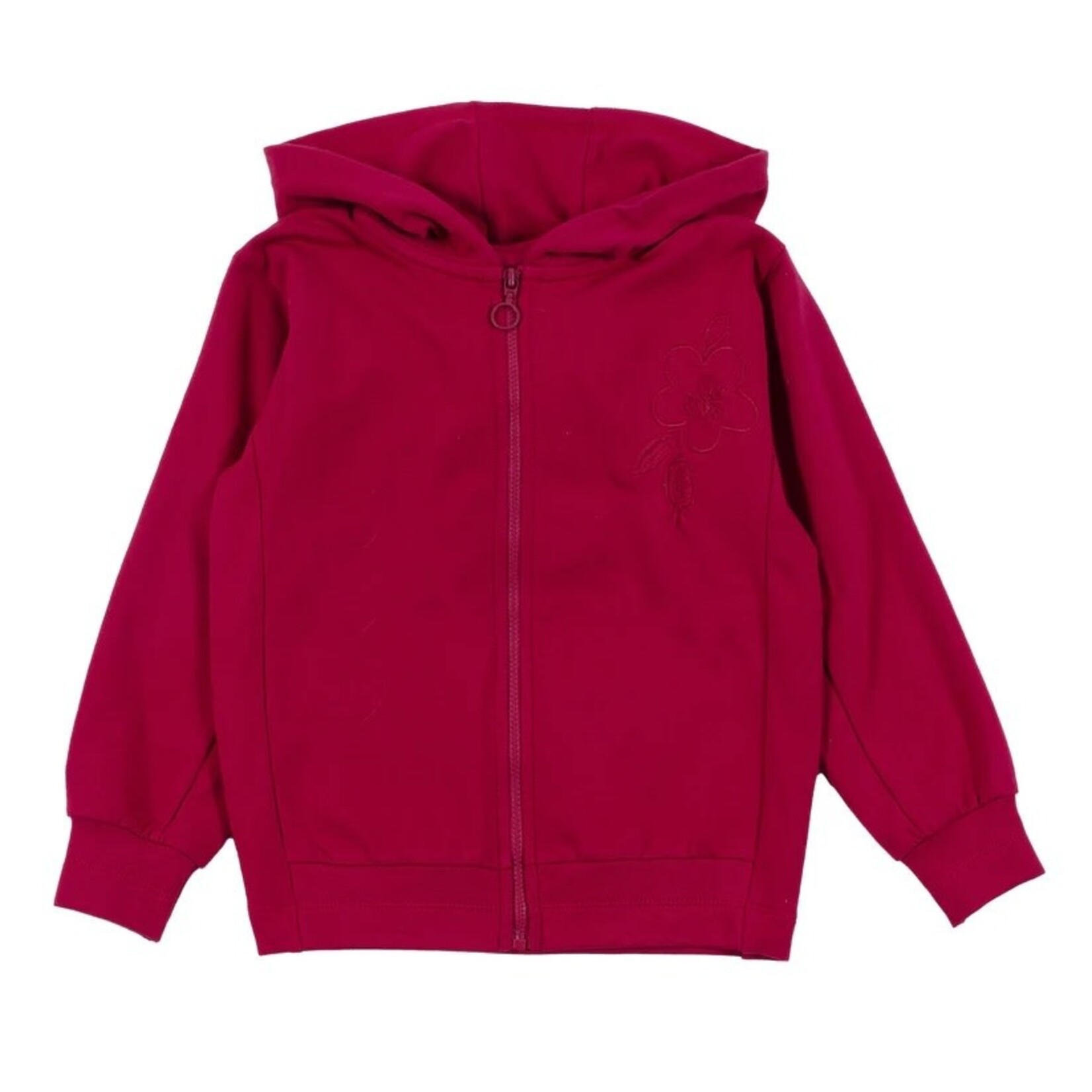 Nanö NANÖ - Veste magenta à capuchon et broderies 'Fleurs D'Antan'