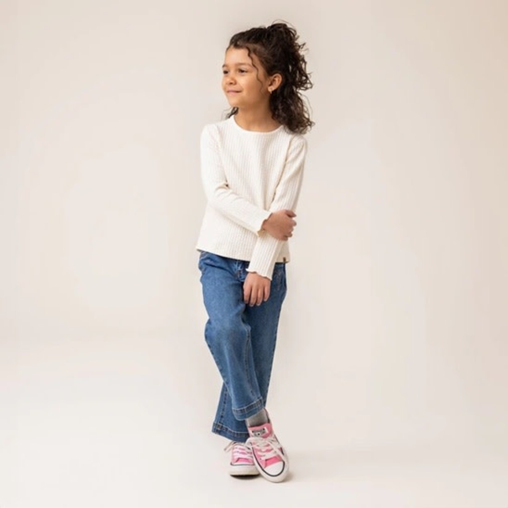 Nanö NANÖ - Ivory long-sleeved T-shirt  'Balade automnale'