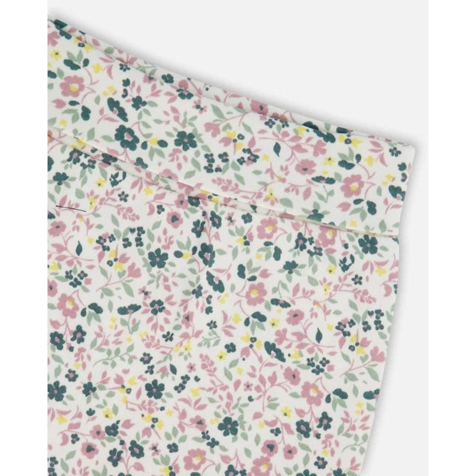 Deux par Deux DEUX PAR DEUX - Pantalon évolutif blanc cassé fleuris en coton biologique 'B.A.B.Y. bases'