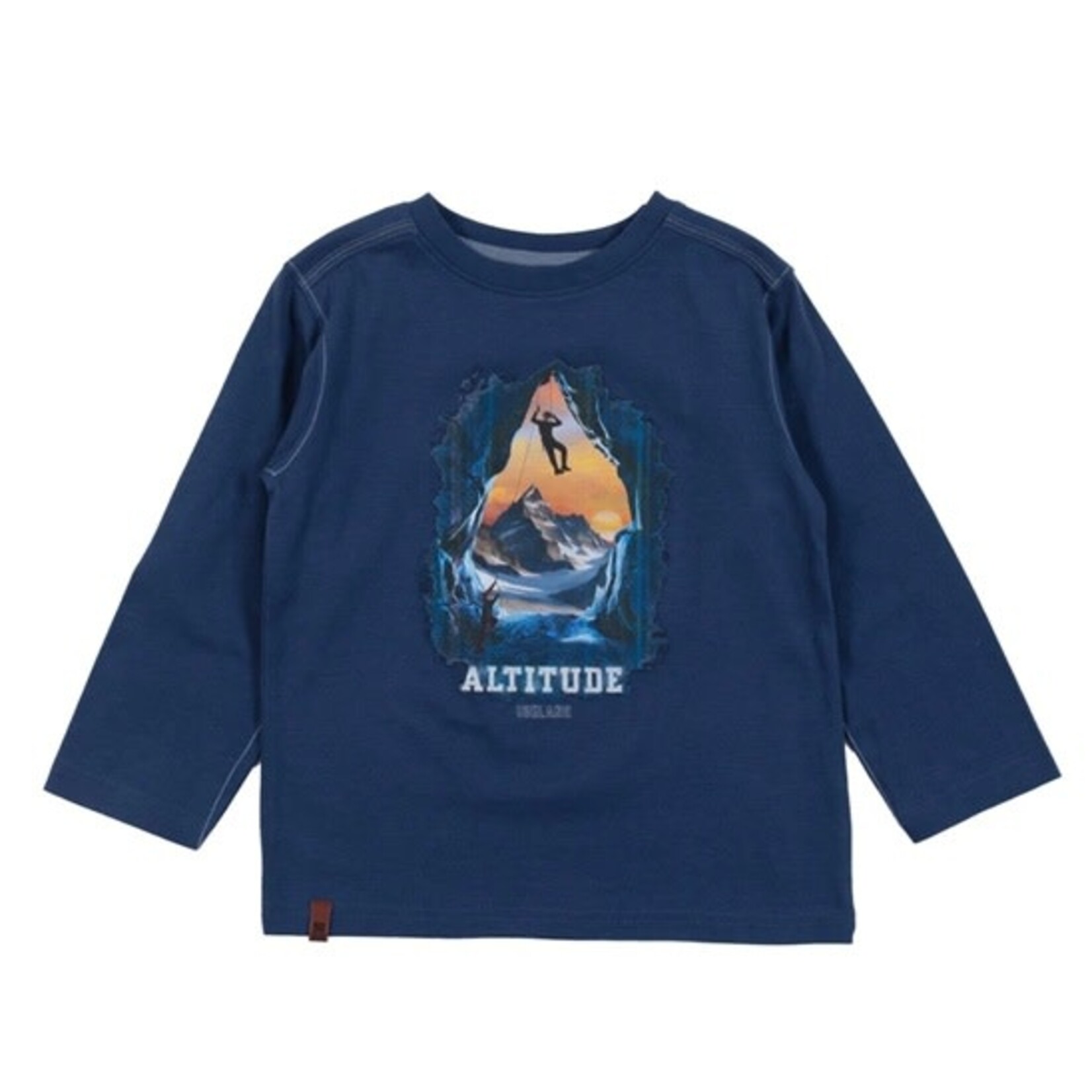 Nanö NANÖ - Navy blue long-sleeved T-shirt with outdoor print 'Glacier'