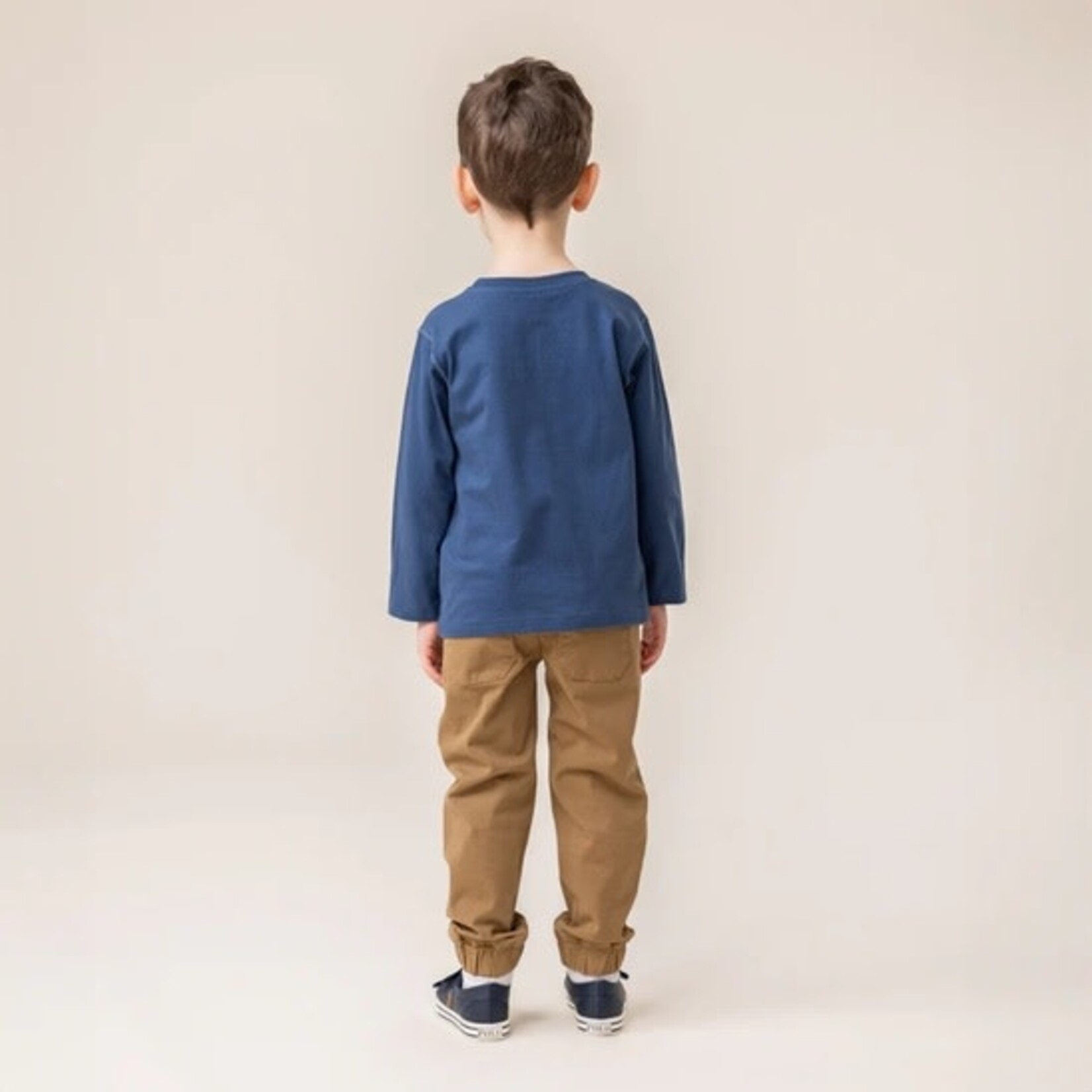 Nanö NANÖ - Navy blue long-sleeved T-shirt with outdoor print 'Glacier'