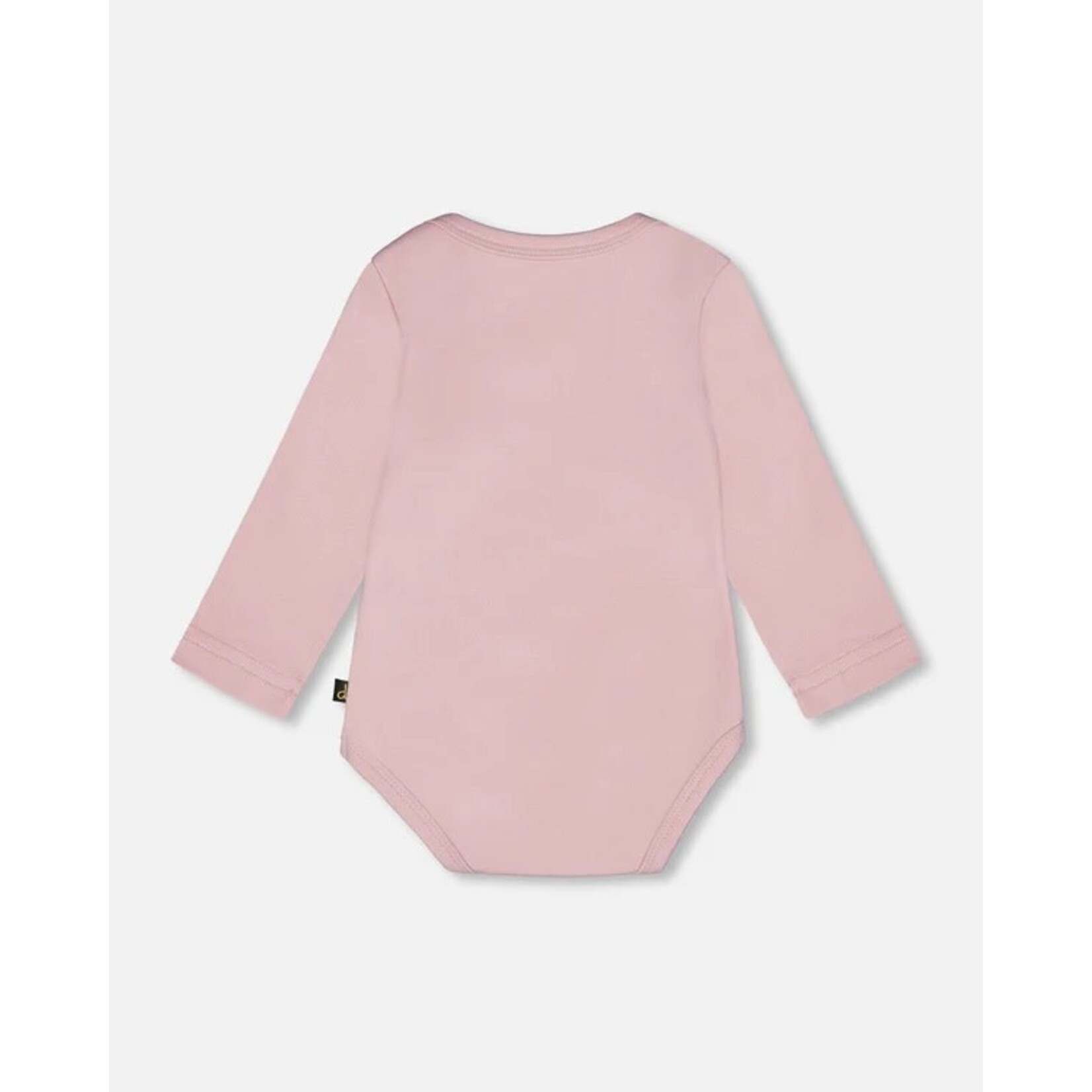 Deux par Deux DEUX PAR DEUX - Organic Cotton Long Sleeve Romper Neutral Purple 'B.A.B.Y. basics'