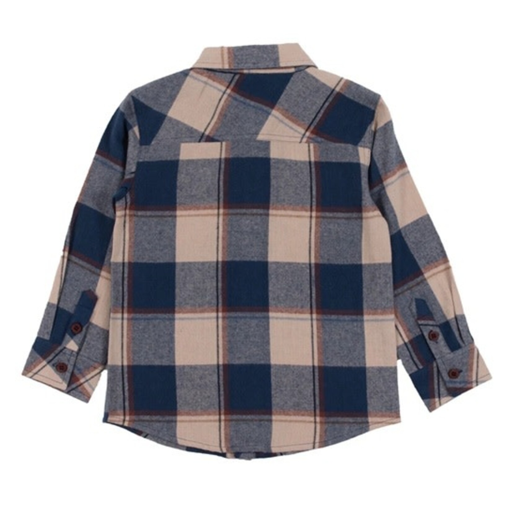 Nanö NANÖ - Plaid Navy, beige and brown long-sleeved shirt 'Glacier'