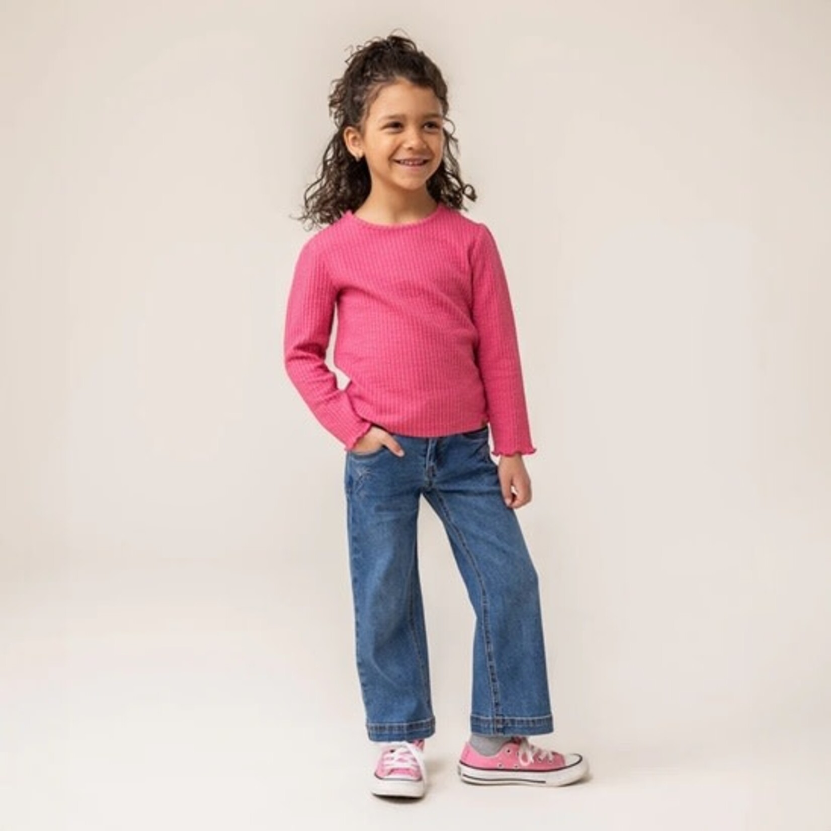 Nanö NANÖ - Pink long-sleeved T-shirt 'Fleurs d'Antan'