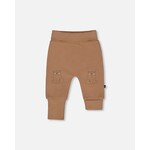 Deux par Deux DEUX PAR DEUX - Pantalon évolutif brun avec ours en coton biologique 'B.A.B.Y. bases'