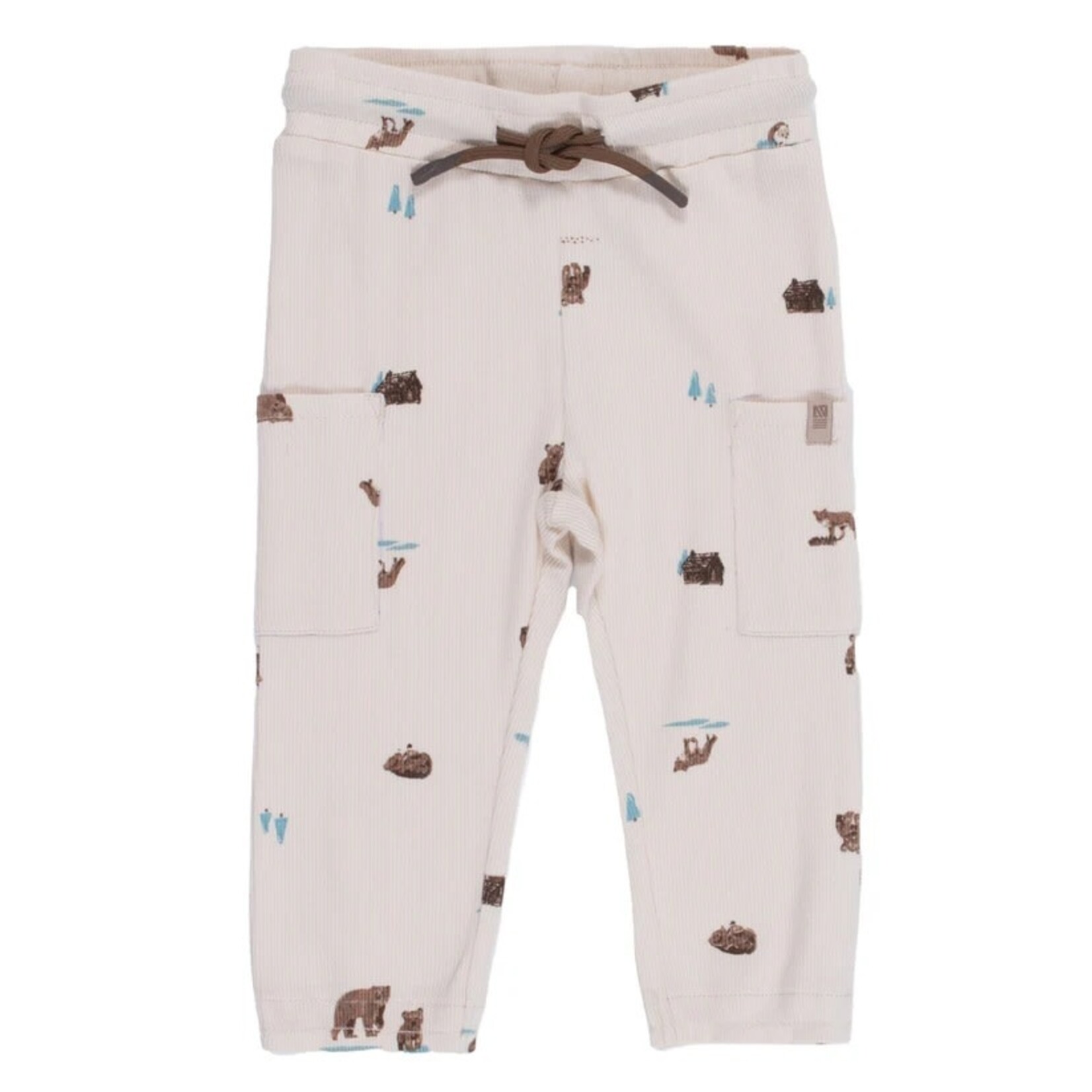 Nanö NANÖ - Ensemble 2 morceaux - T-shirt à manches longues bruns et pantalon côtelé avec imprimé Renard