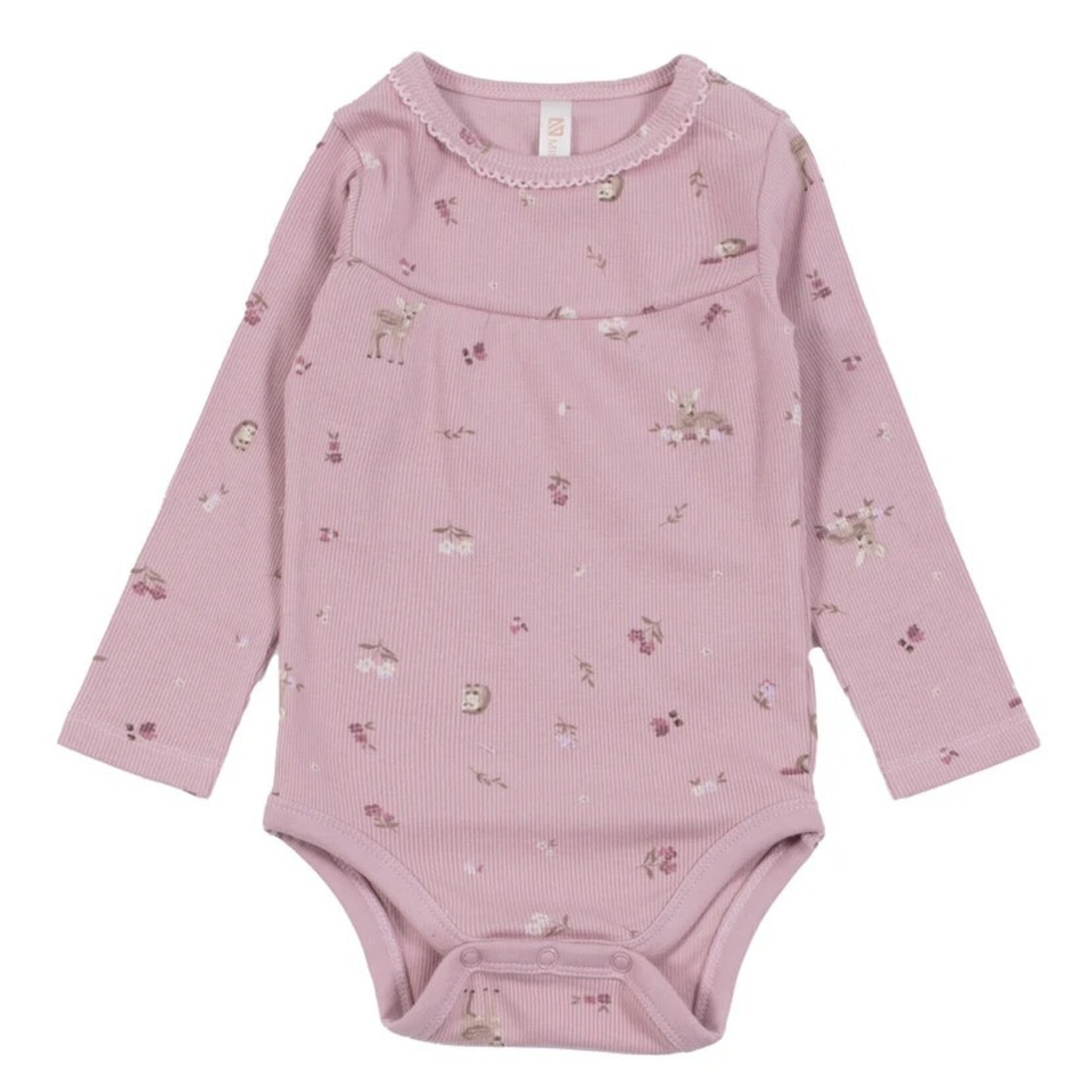 Nanö NANÖ - 2-piece set - Lilac long-sleeved bodysuit and dungarees with deer print
