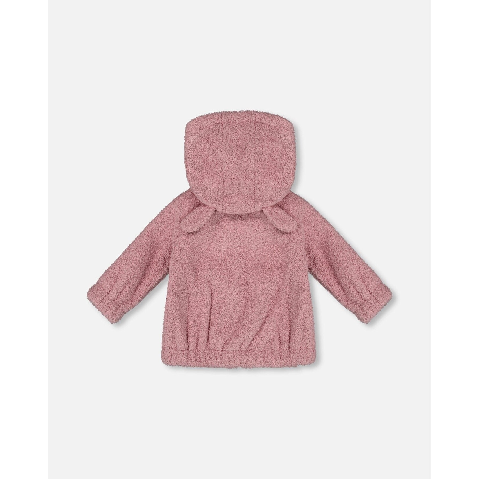Deux par Deux DEUX PAR DEUX - Veste chat zippée en peluche avec capuchon vieux rose 'Chatouille'