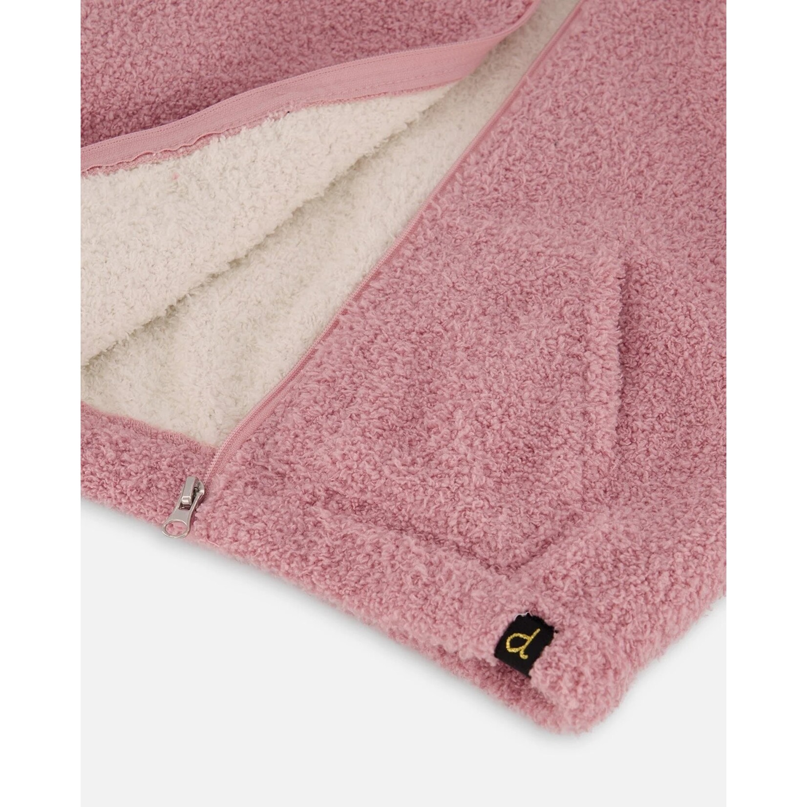 Deux par Deux DEUX PAR DEUX - Veste chat zippée en peluche avec capuchon vieux rose 'Chatouille'