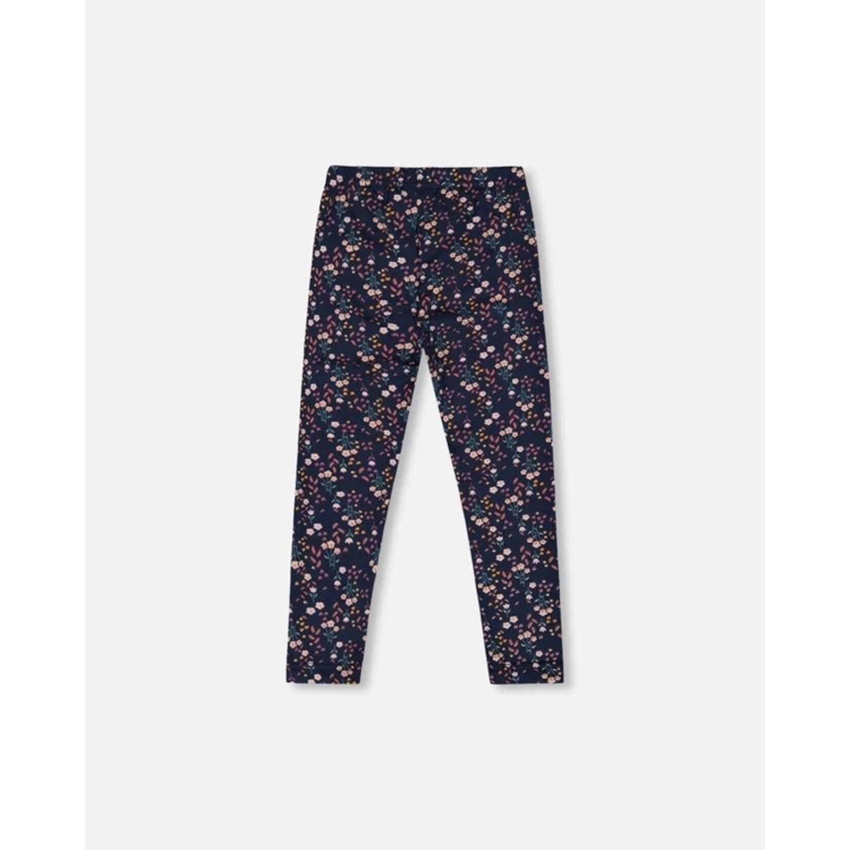 Deux par Deux DEUX PAR DEUX - Leggings en jersey marine fleuris 'Chatouille'