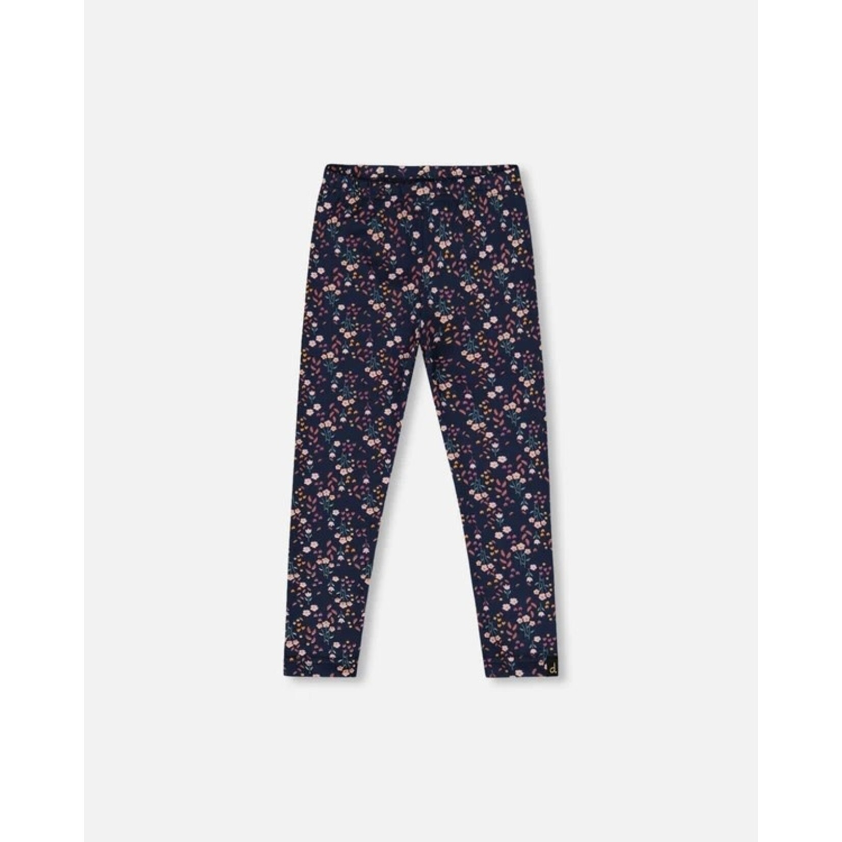 Deux par Deux DEUX PAR DEUX - Leggings en jersey marine fleuris 'Chatouille'