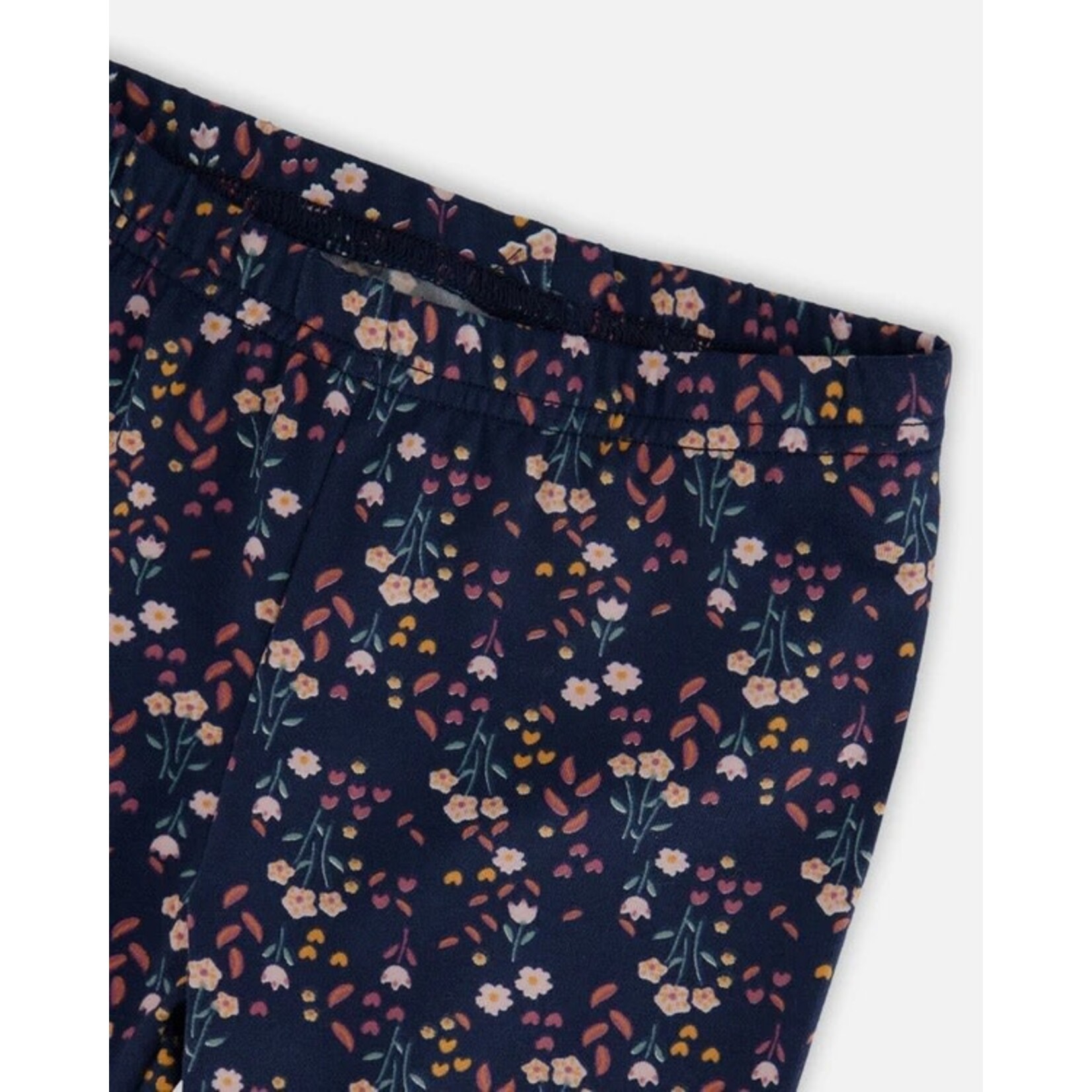 Deux par Deux DEUX PAR DEUX - Leggings en jersey marine fleuris 'Chatouille'