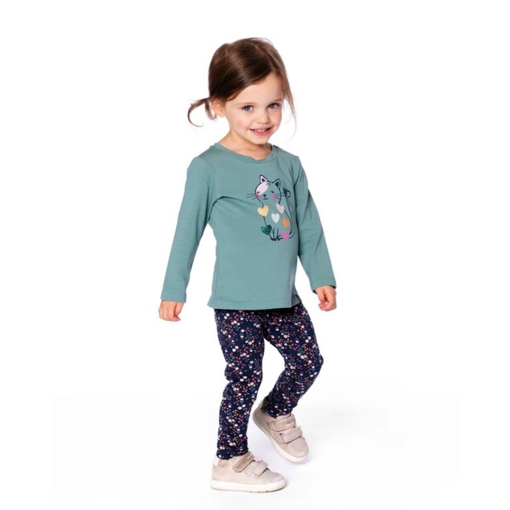Deux par Deux DEUX PAR DEUX - Jersey Leggings Navy Floral 'Kit-Cat'