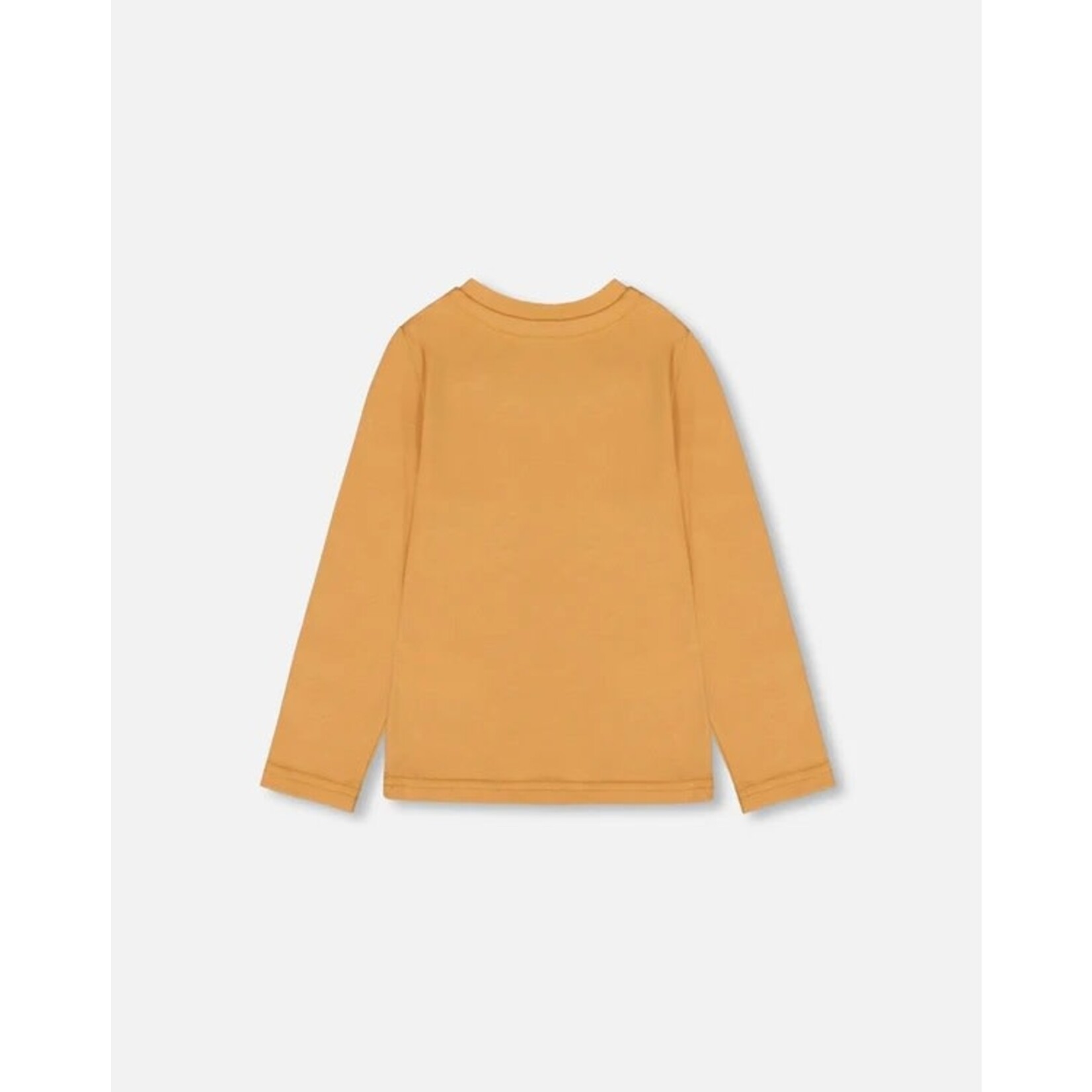 Deux par Deux DEUX PAR DEUX - Organic Cotton Longsleeve T-Shirt Golden Yellow With Cat 'Kit-Cat'