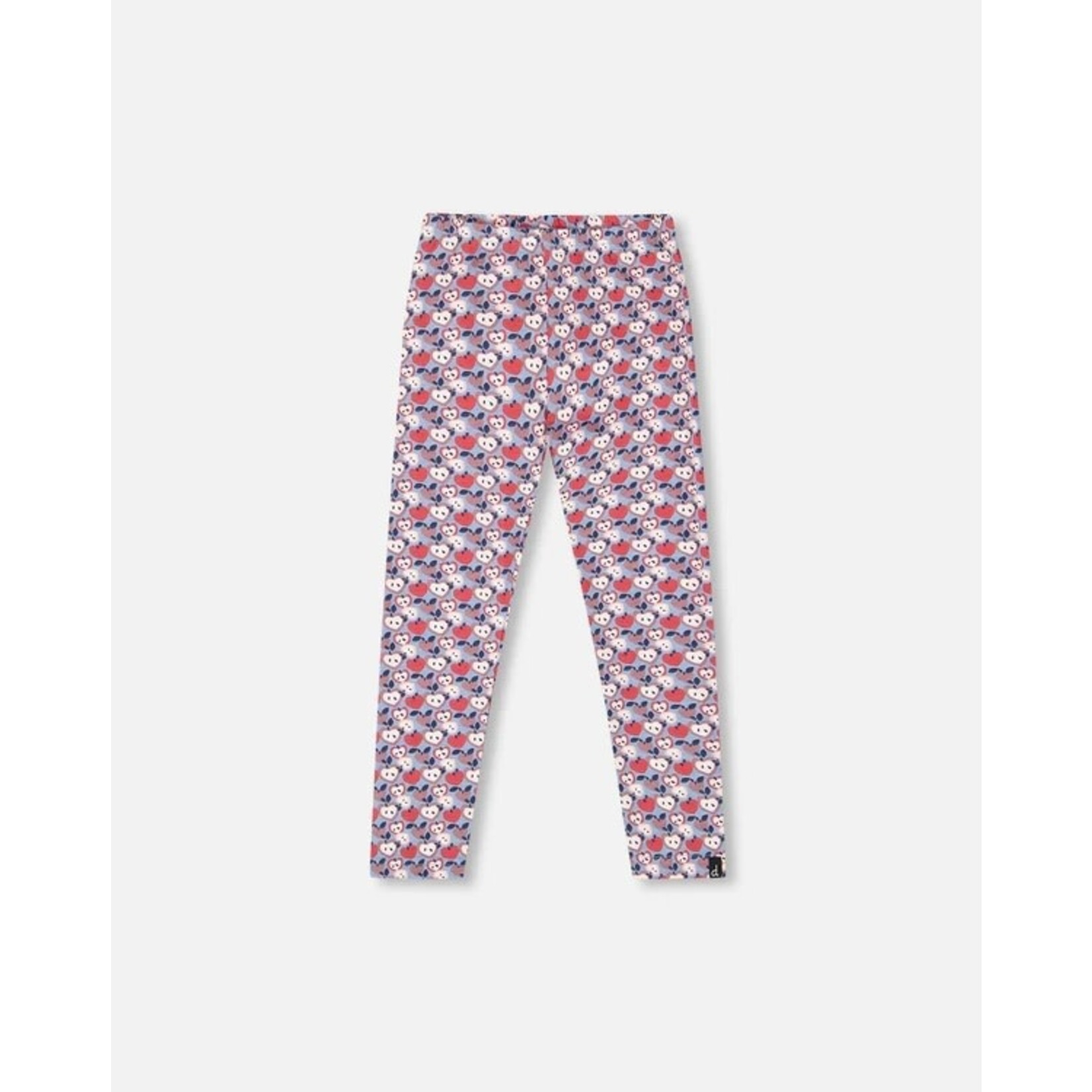 Deux par Deux DEUX PAR DEUX - Organic Cotton Leggings Blue Apple Print 'Automn Apple Pie'