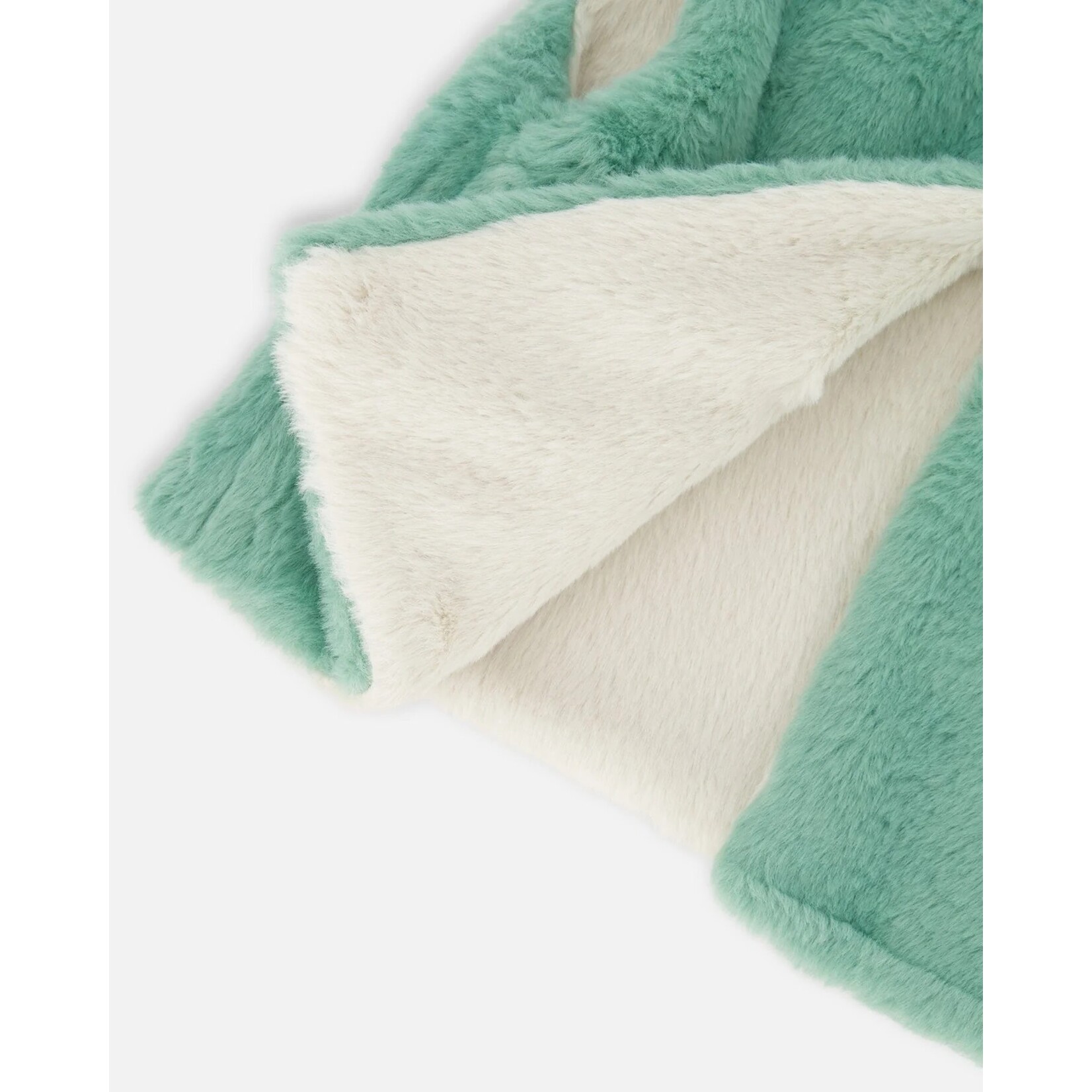Deux par Deux DEUX PAR DEUX - Veste réversible en fausse fourrure blanc cassé et vert sauge 'Colchiques dans les prés'