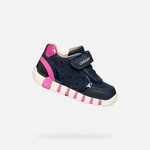 Geox GEOX - First steps sports shoes 'B. Iupidoo- Suède et mesh - Navy/Fuchsia'