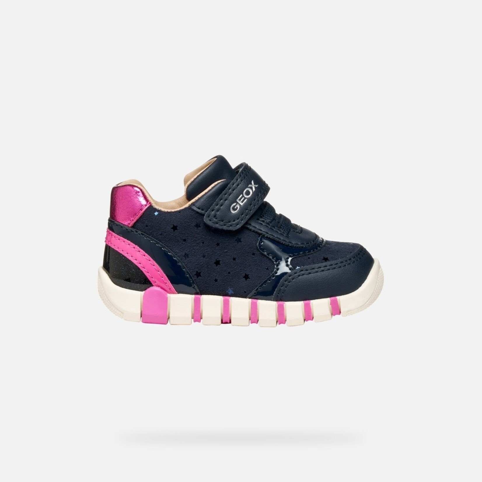 Geox GEOX - First steps sports shoes 'B. Iupidoo- Suède et mesh - Navy/Fuchsia'