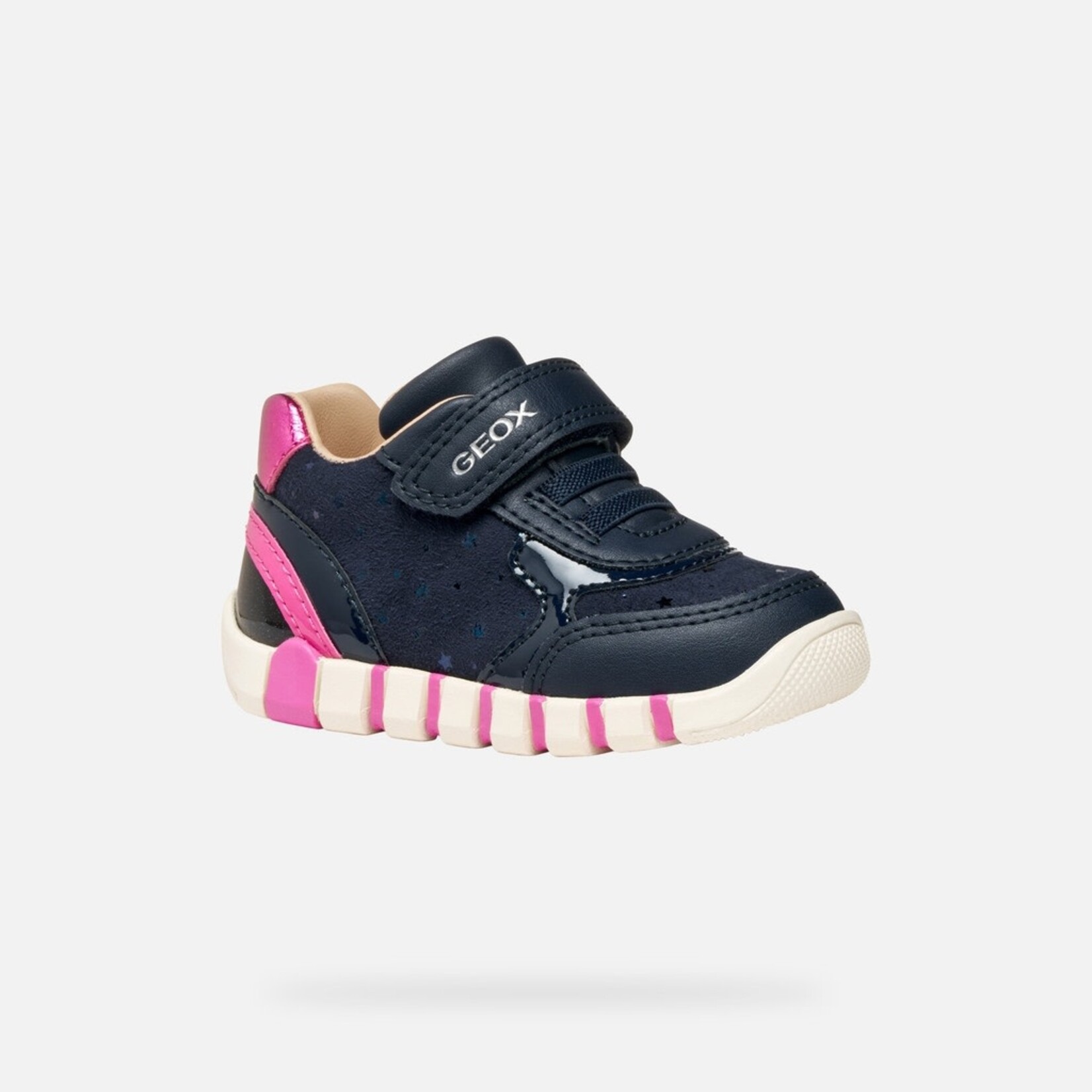 Geox GEOX - First steps sports shoes 'B. Iupidoo- Suède et mesh - Navy/Fuchsia'